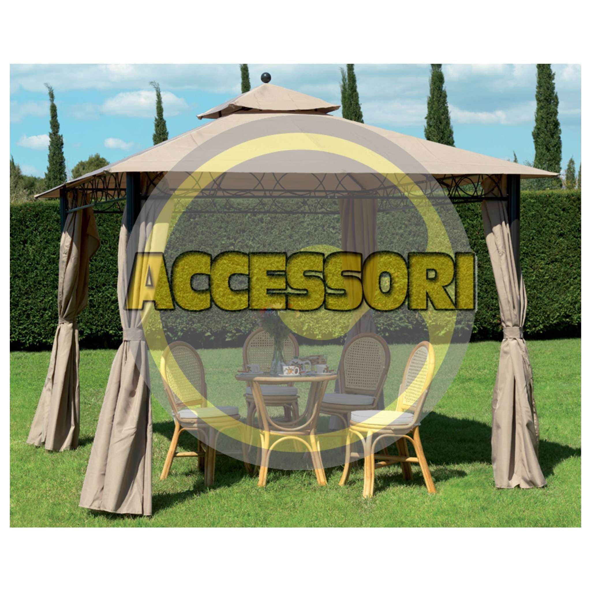 Set 4 Teli Laterali Bianchi Per Gazebo Eden