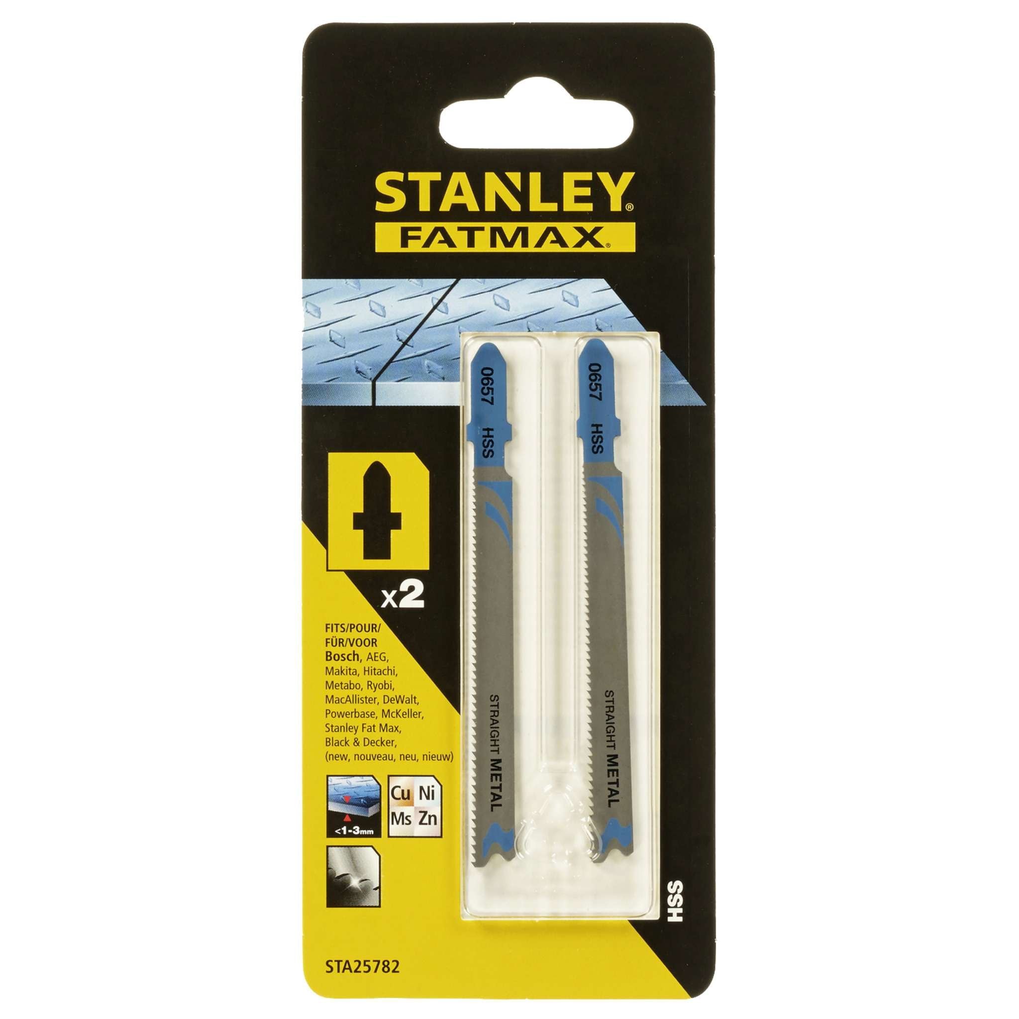 Piranha Stanley Sta25782 (X25782) 2 Lame Metallo Taglio Fine Att.A T