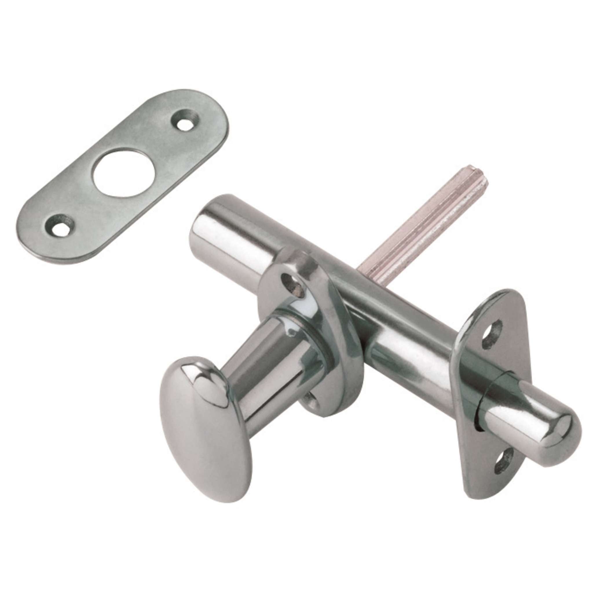 Catenaccio A Cremagliera Con Pomolo B.T. Cromo Satinato 60 Mm - 2 Pz