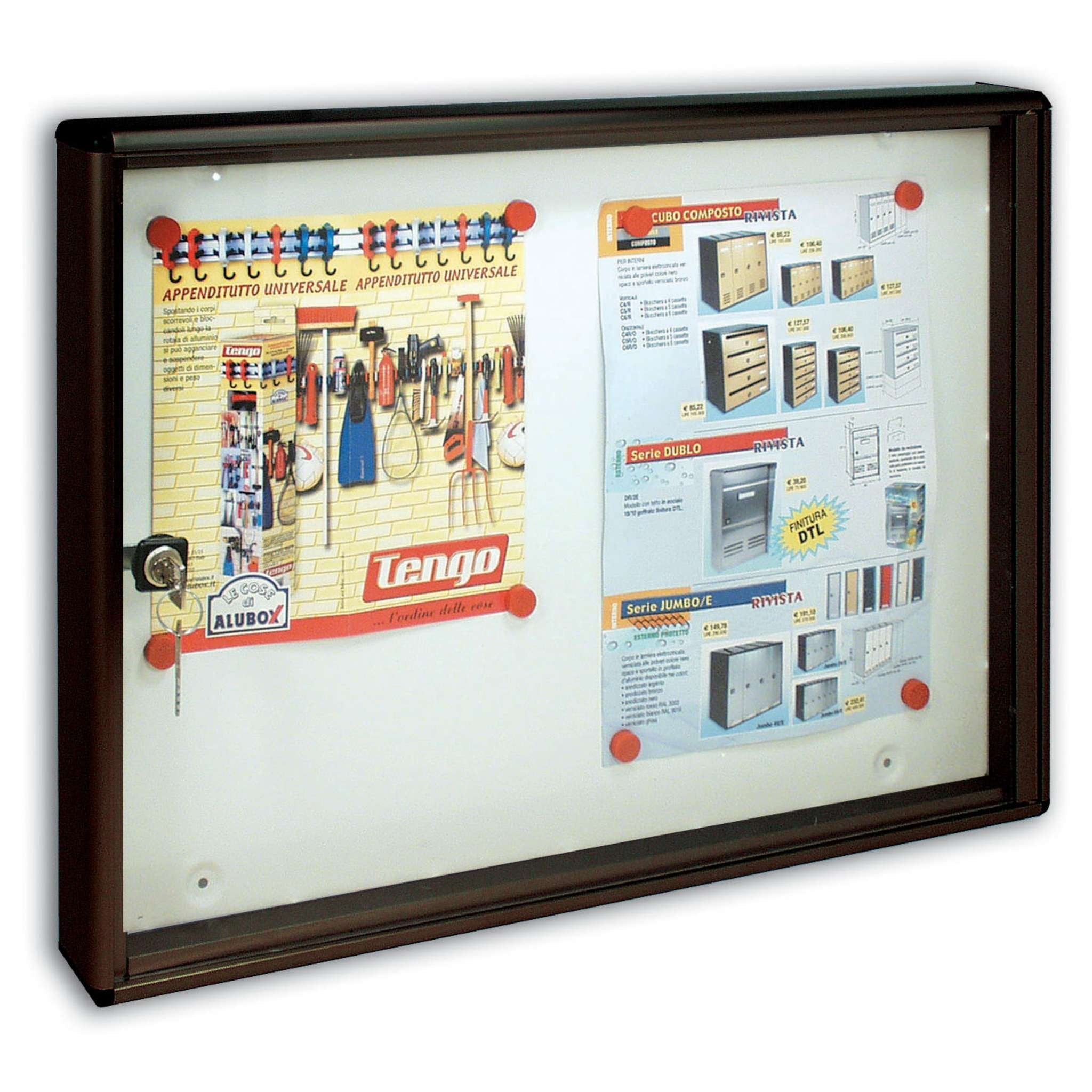 Bacheca Magnetica Alubox Bc2 55X5X40 Grigio Ghisa - 2 Pz