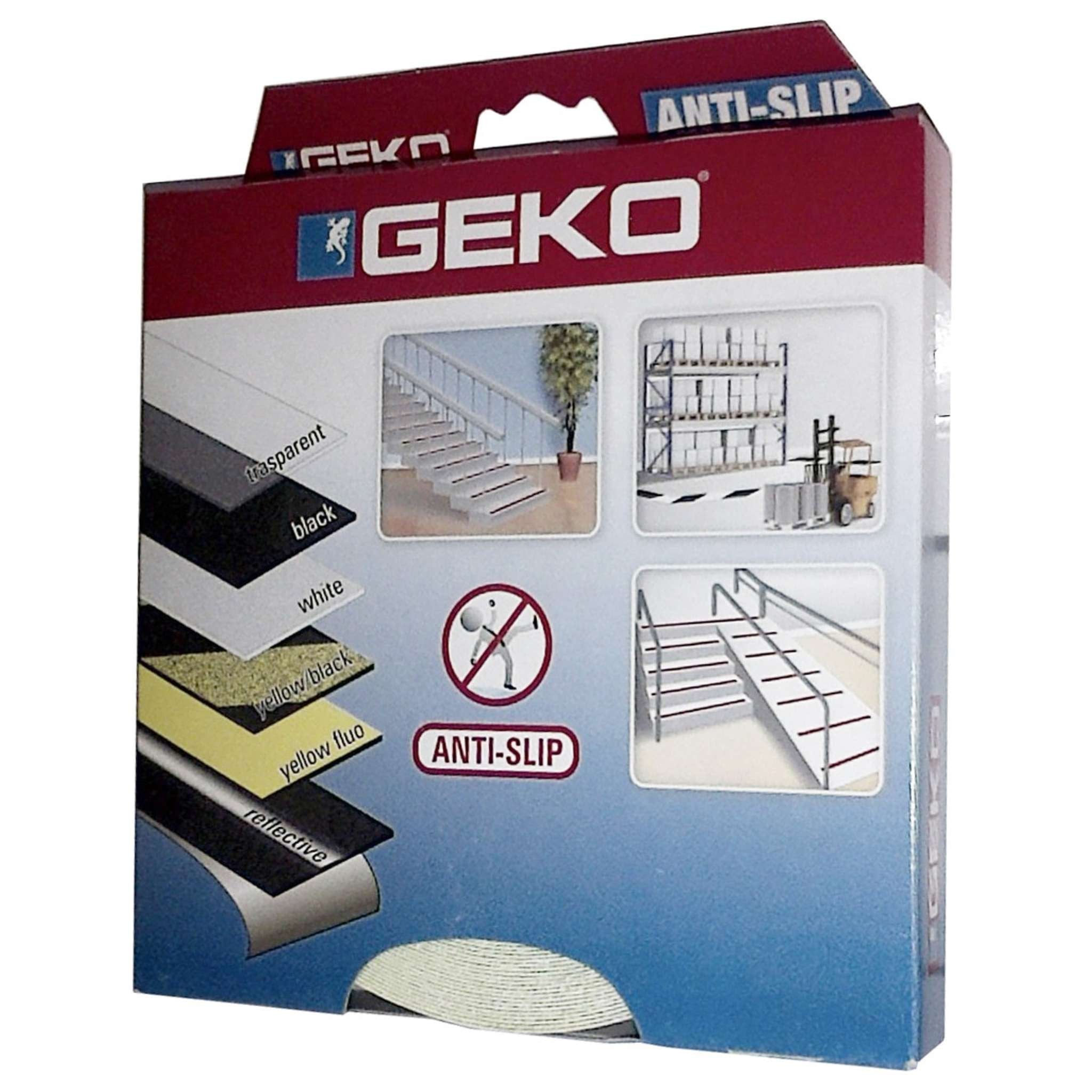 Antisdrucciolo Geko Striscia 25Mmx15M Fluo Giallo