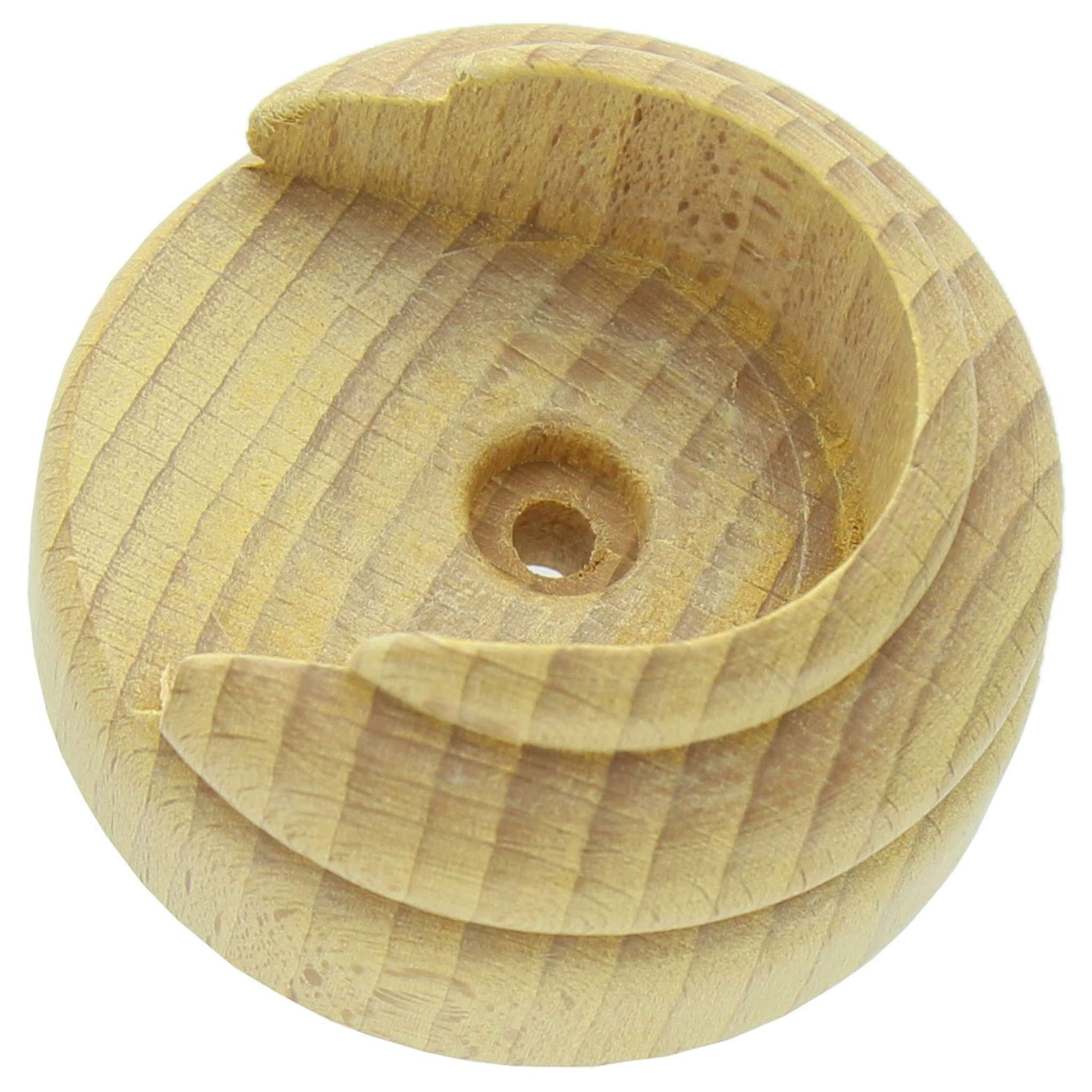 Rosetta Bastone Legno Tenda A Parete D 35 Mm Naturale - 2 Pz