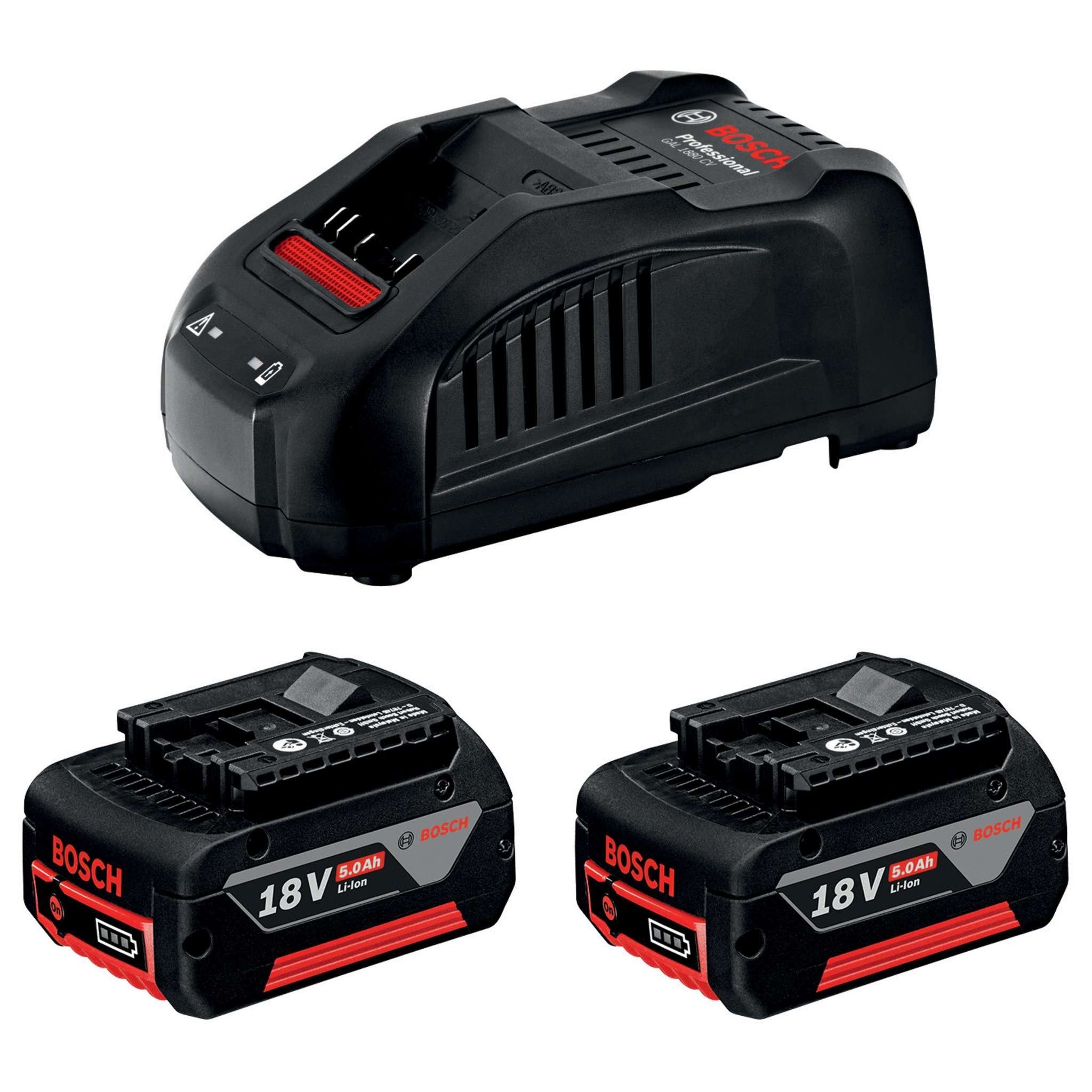 Bosch-B Kit 2 Batterie 18V-5.0 Ah + Caricabatterie