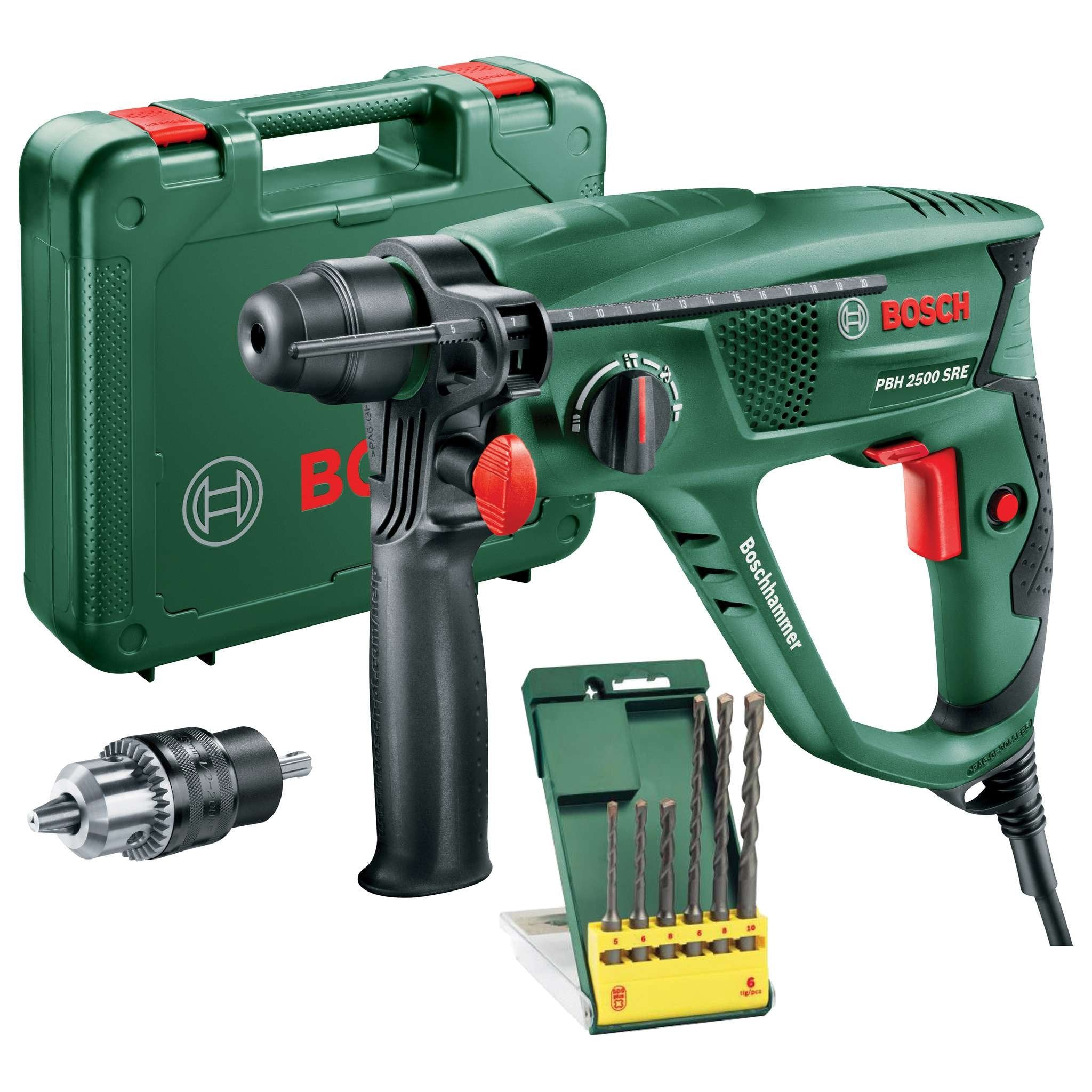 Bosch-V Martello Perfor.600W Pbh 2500 Sre Kit Con 6 Punte