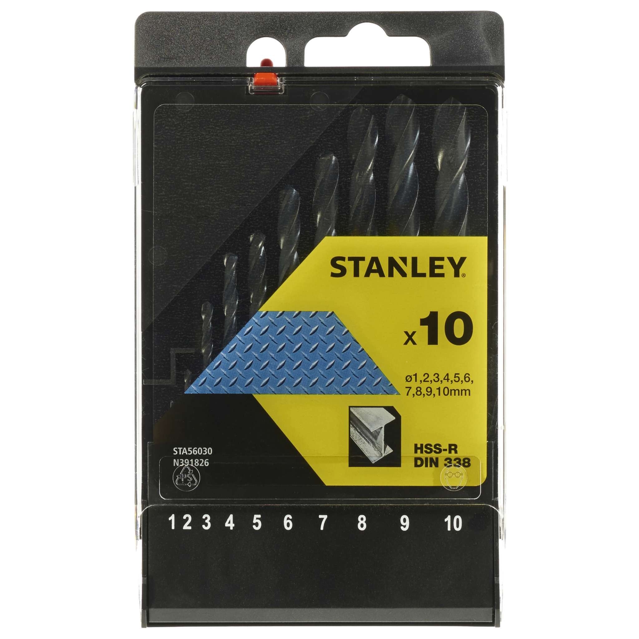 Piranha Stanley Sta56030 (X56030) Cassetta 10 Punte Hss