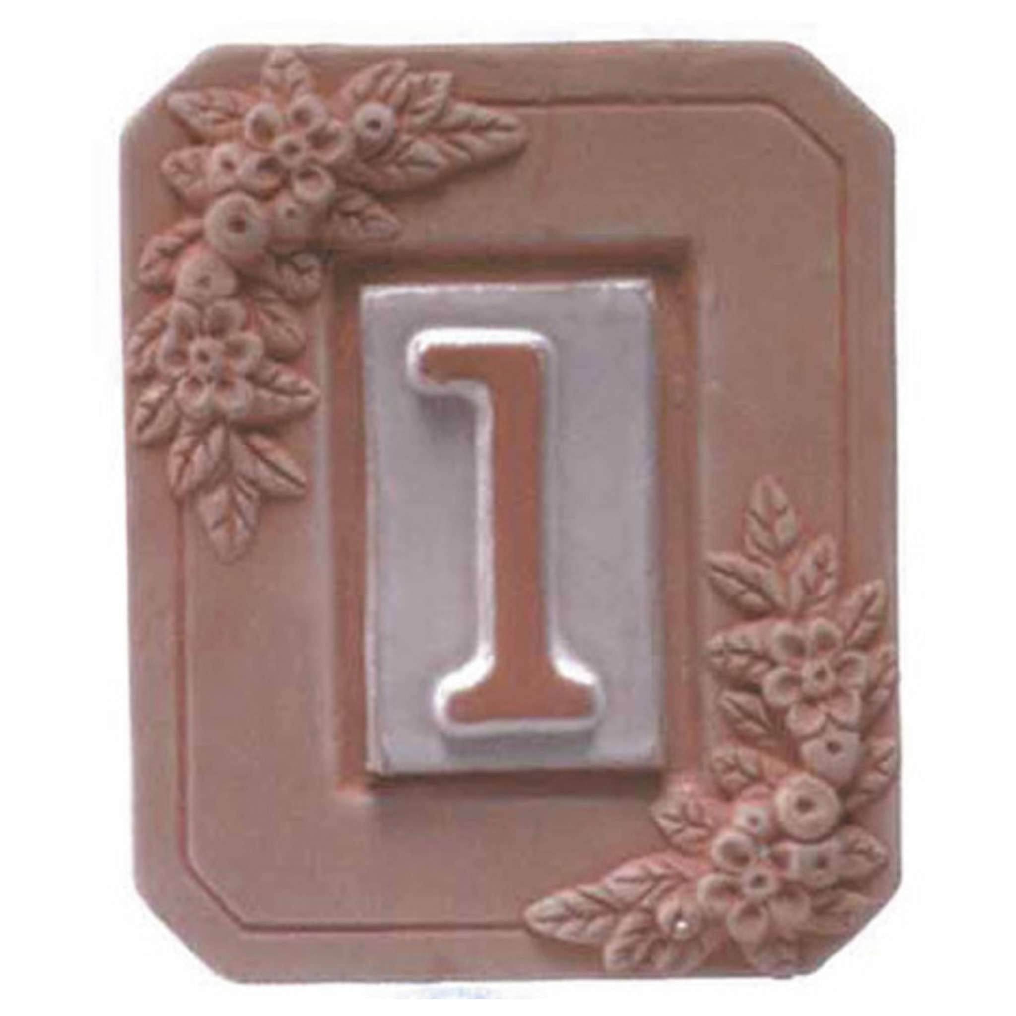 Portanumero In Terracotta 1 Posto Cm. 13X16 - 5 Pz