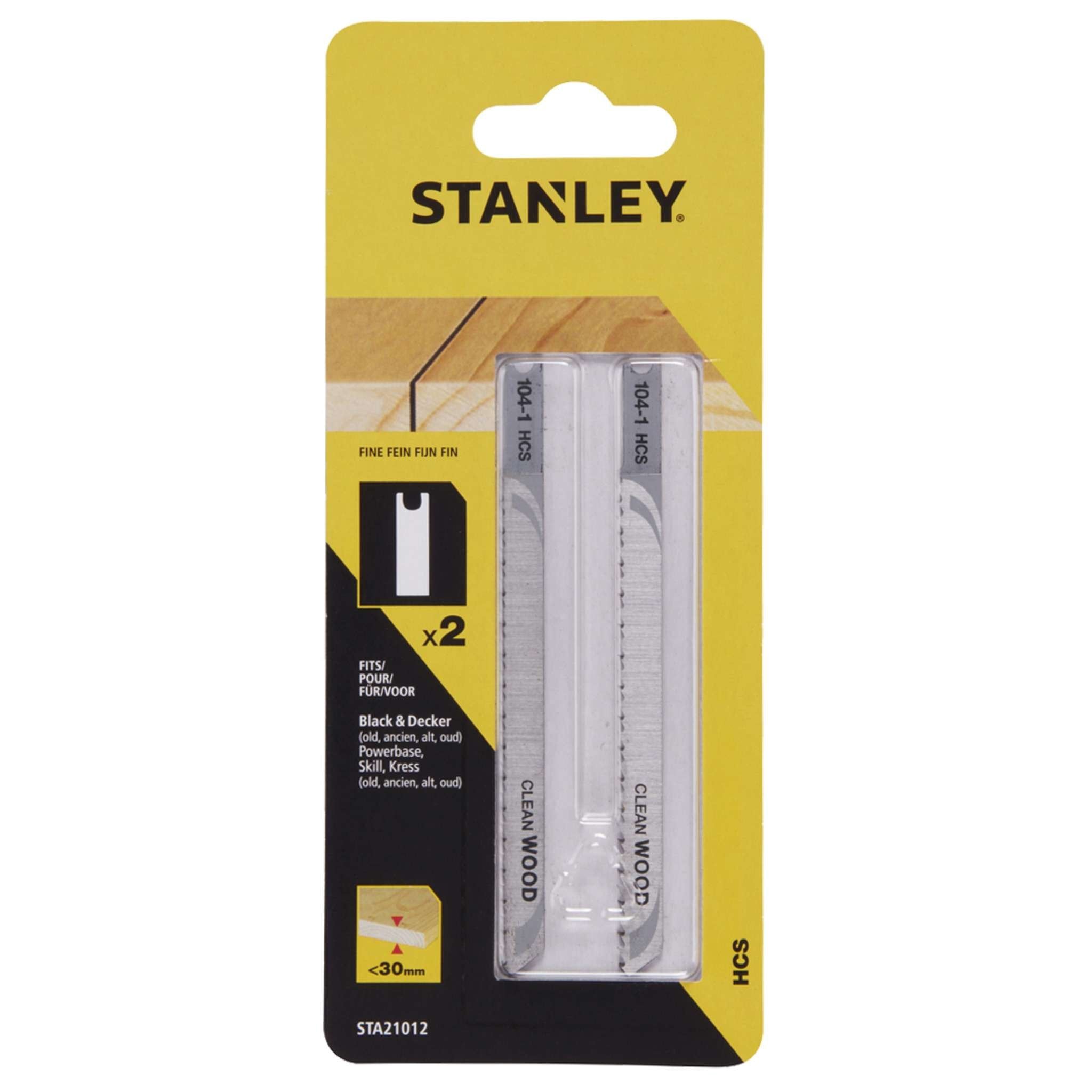 Piranha Stanley Sta21012 (X21053) 2 Lame Legno Rettangolare Taglio Fine Att.Ad U