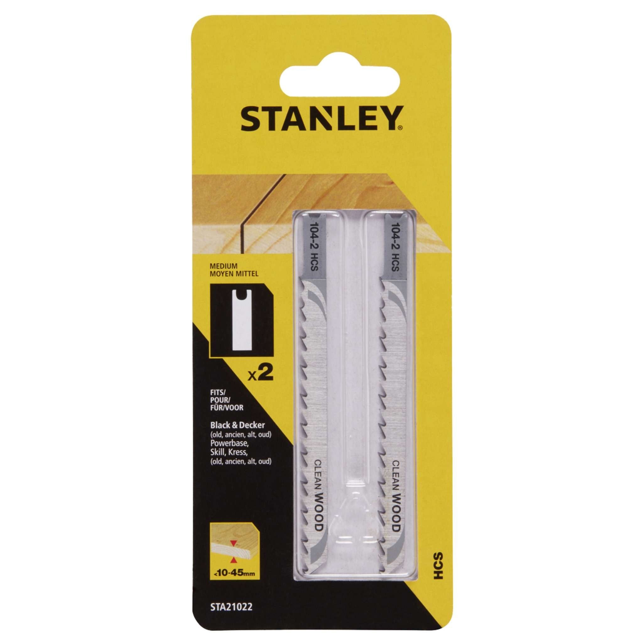 Piranha Stanley Sta21022 (X21083) 2 Lame Legno Taglio Medio Att. Ad U