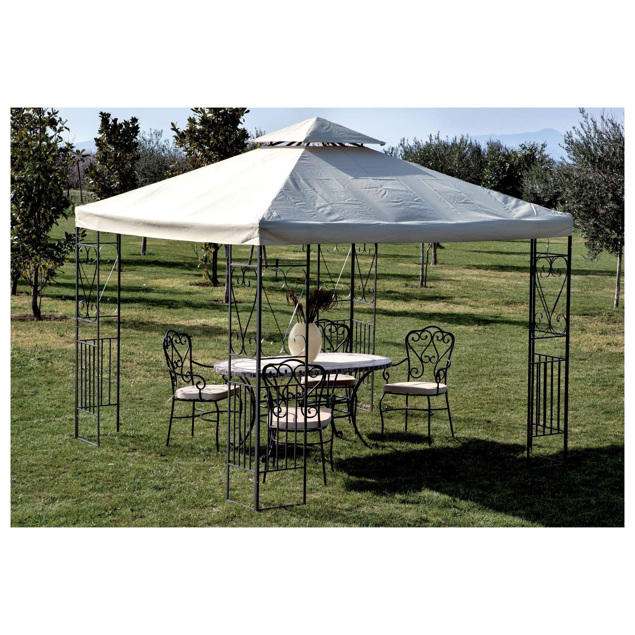 Gazebo In Acciaio Decor 300X300 Cm Ecru Yf-3133B