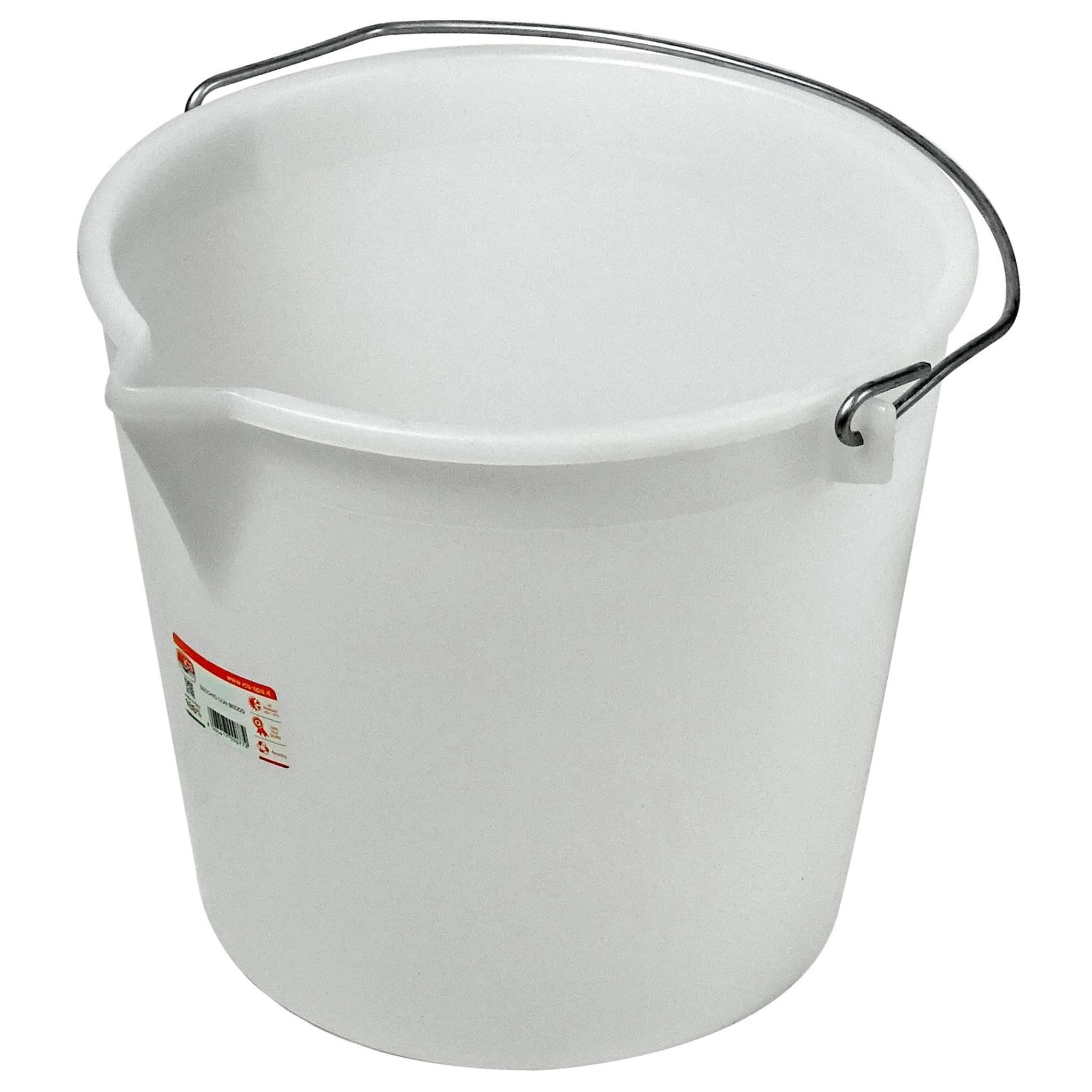 Secchio Alimentare Con Becco 17 L Bianco - 10 Pz