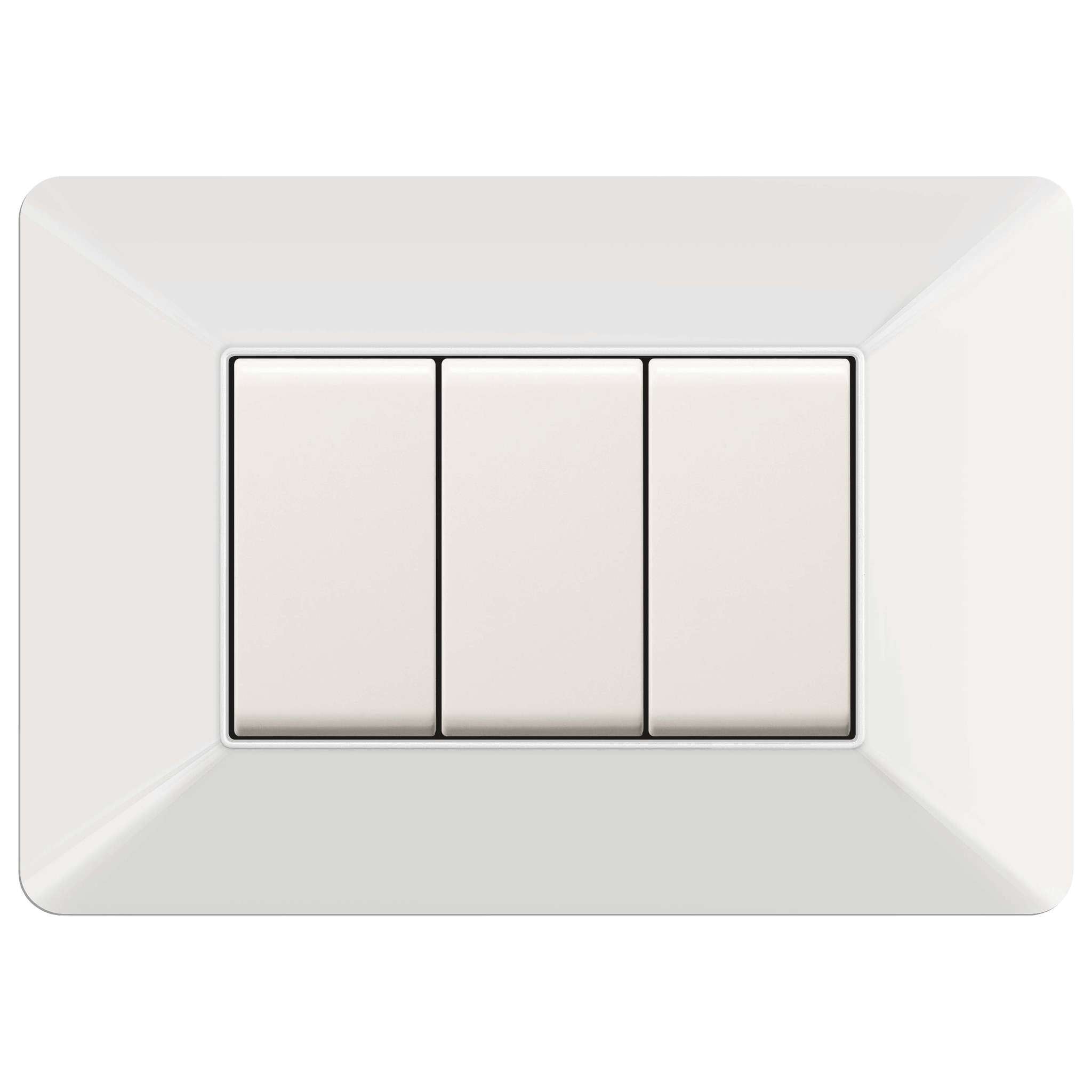 Placca Easy Mod. Matix Bianca 3P - 10 Pz