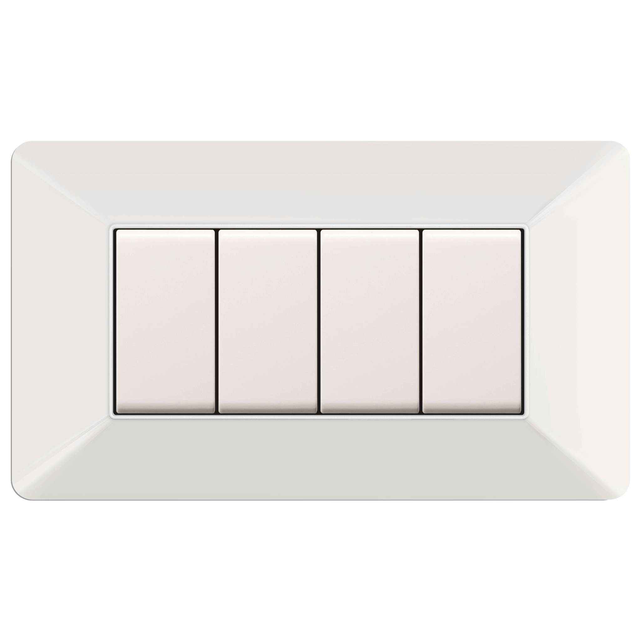 Placca Easy Mod. Matix Bianca 4P