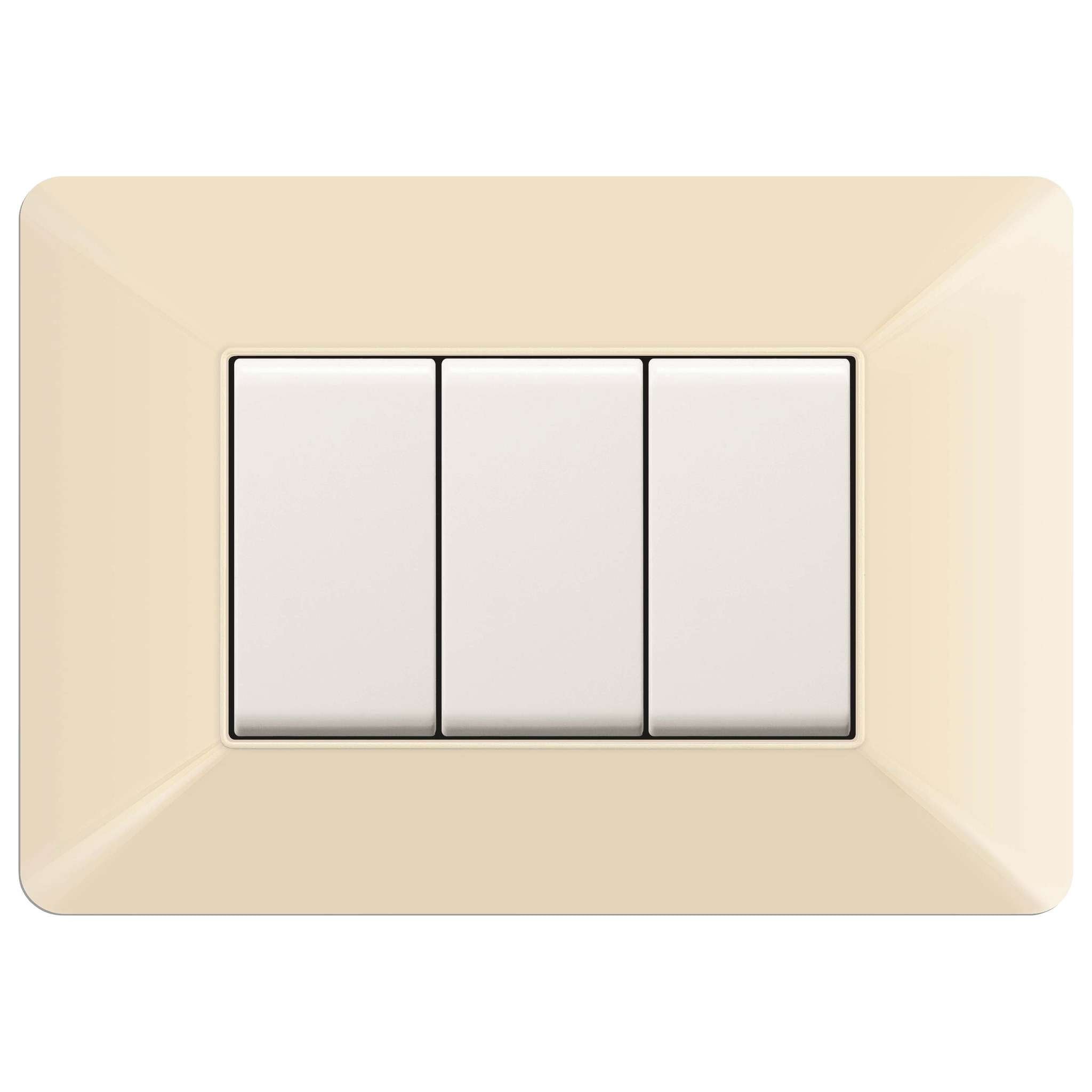 Placca Easy Mod. Matix Avorio 3P - 10 Pz
