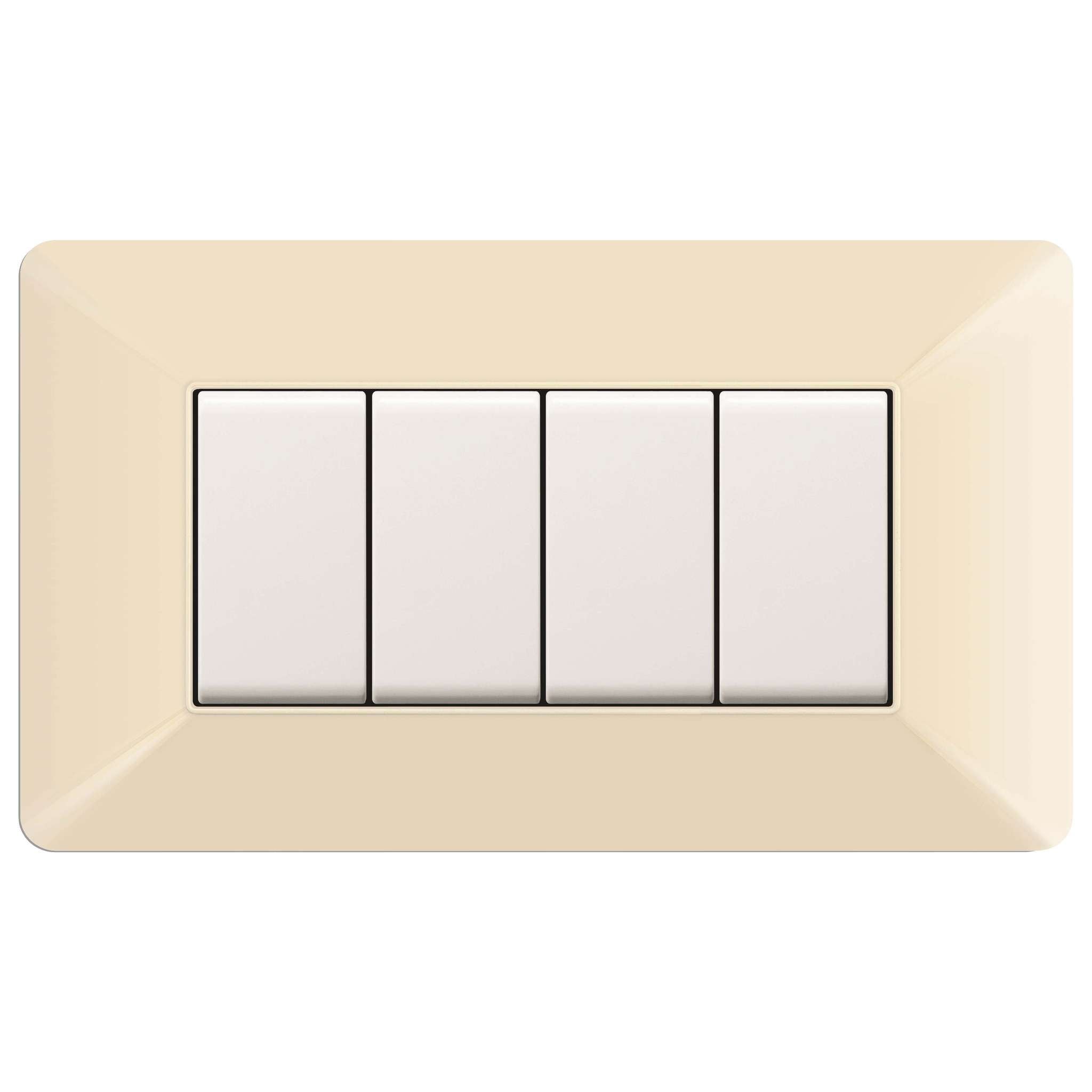 Placca Easy Mod. Matix Avorio 4P