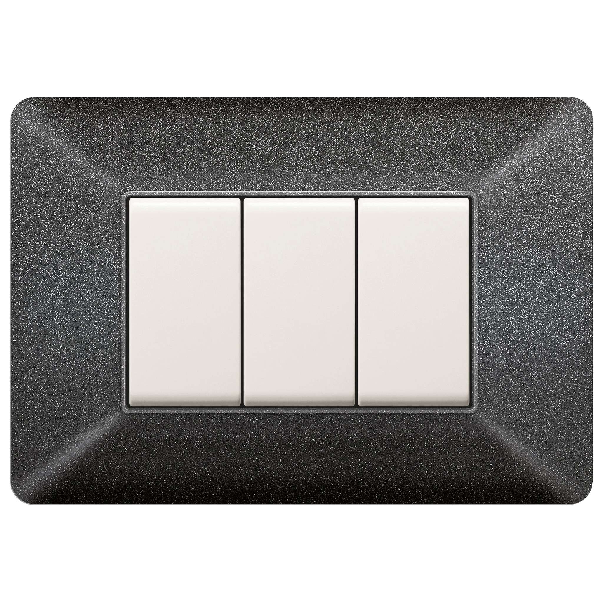 Placca Easy Mod. Matix Grigio Notte 3P - 10 Pz