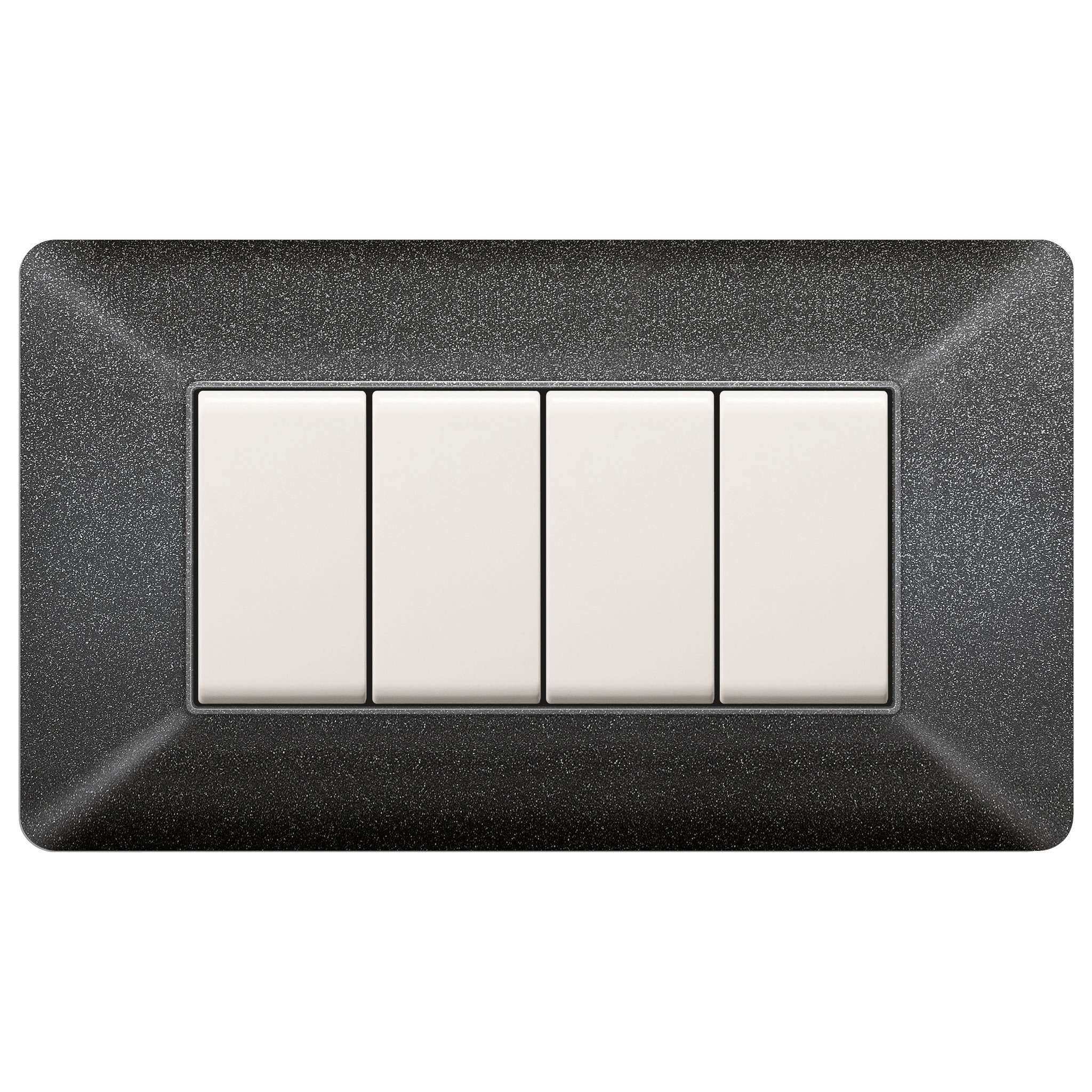 Placca Easy Mod. Matix Grigio Notte 4P