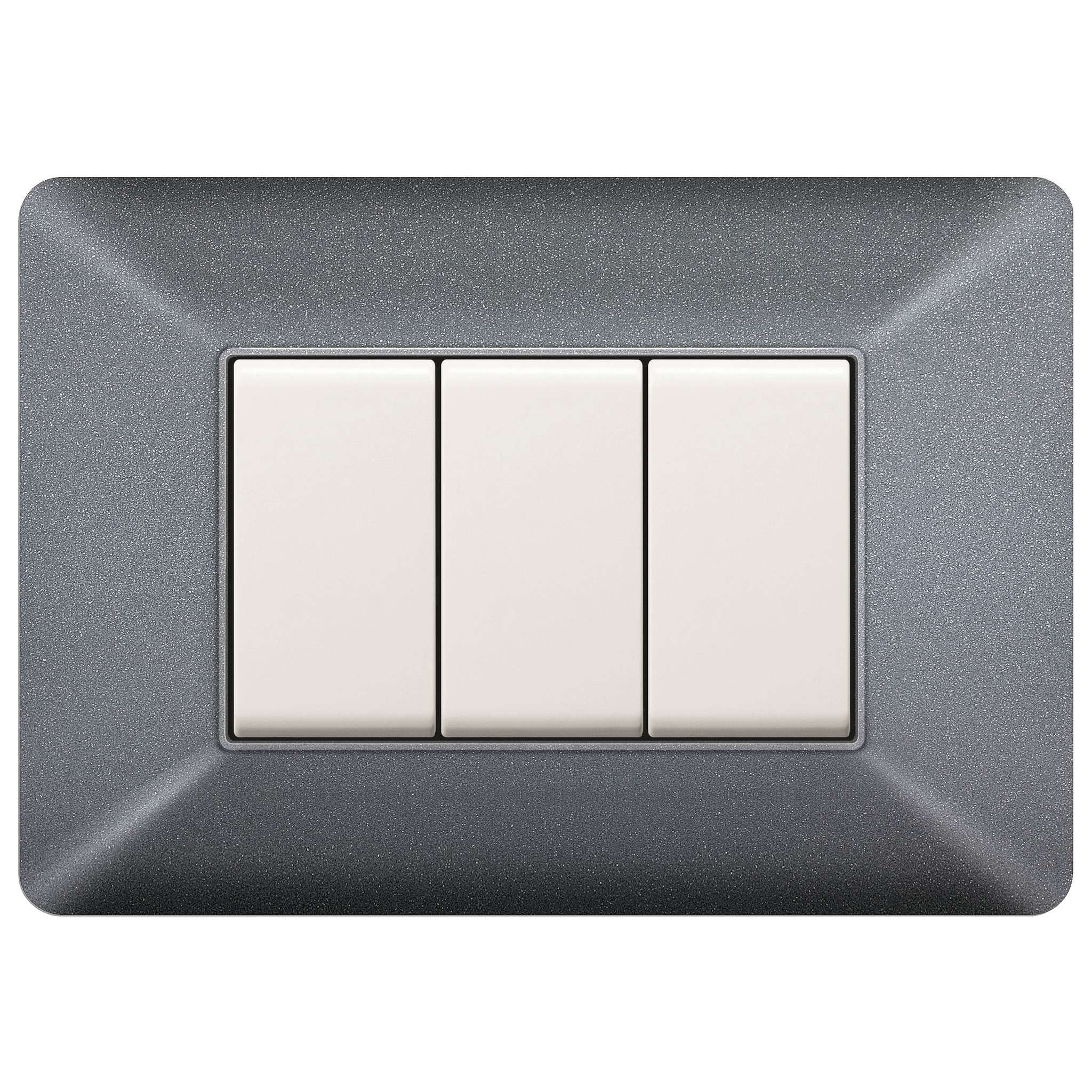 Placca Easy Mod. Matix Grigio Chiaro 3P - 10 Pz