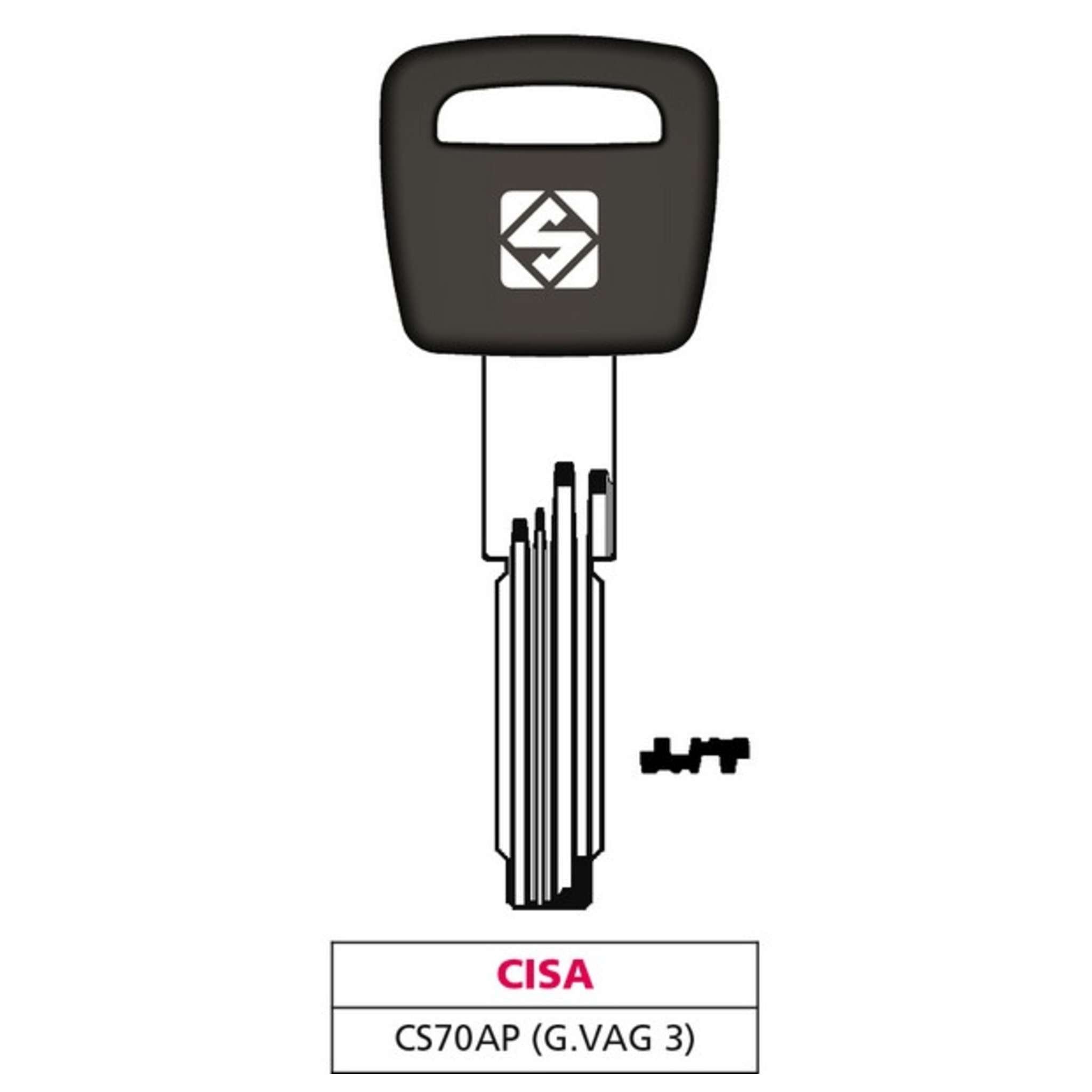 Silca Chiave Punzonata Ottone Cs70Ap (G. Vag 3) Cisa - 5 Pz
