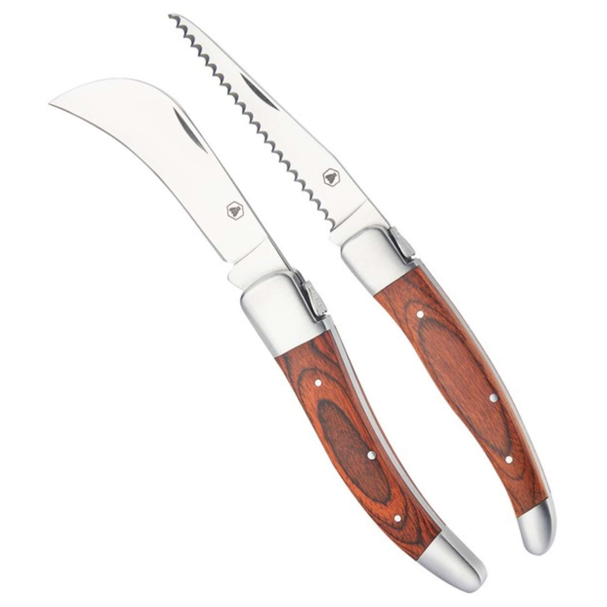 Set Coltellini Da Giardino Pieghevoli 2 Pz. Con Custodia