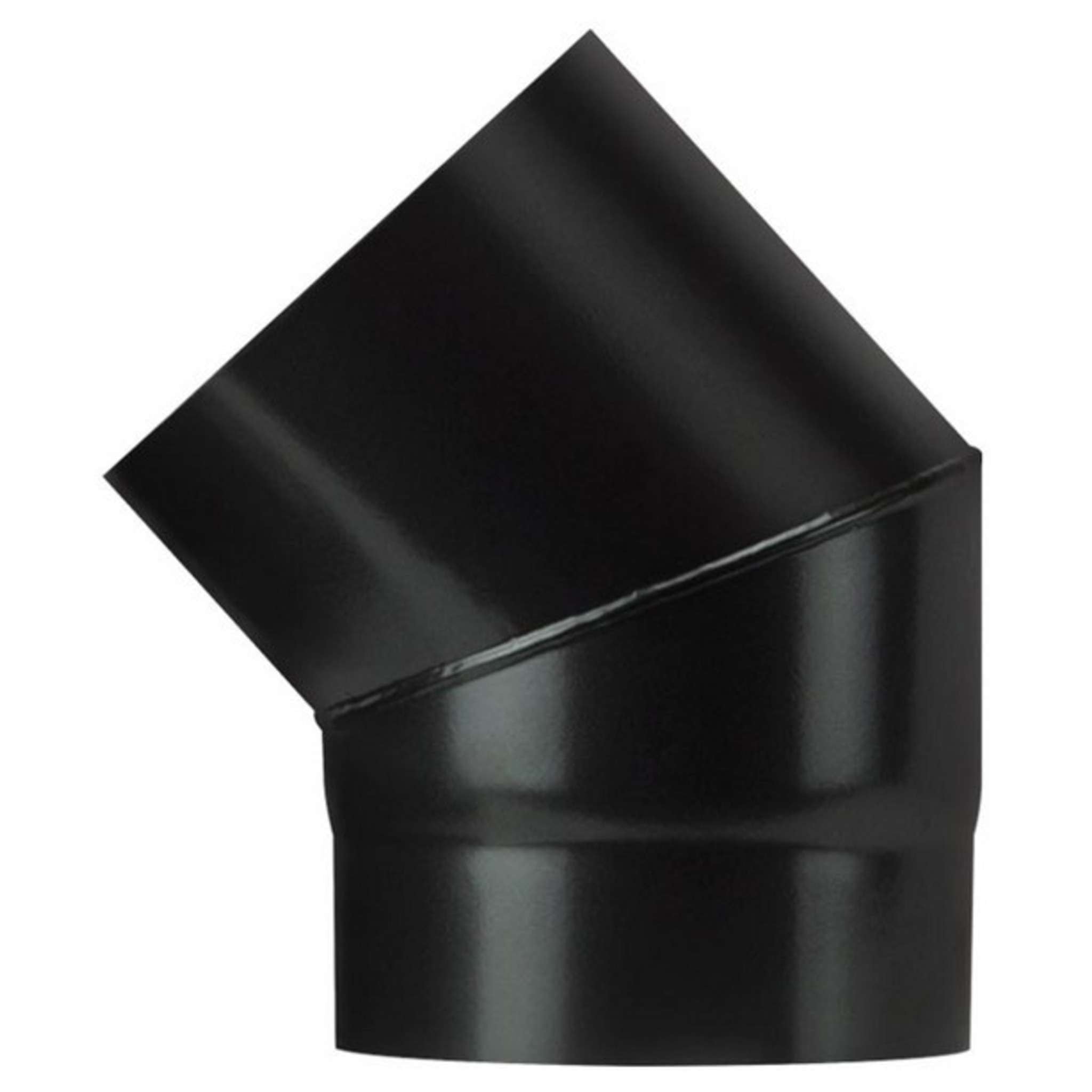 Save Gomito 45° Per Stufa A Legna Porcellanato Plus Light Col. Nero Opaco Ø Cm. 12