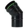 Save Gomito 45° Per Stufa A Pellet Light Senza Guarnizione Col. Nero Opaco Ø Cm.10