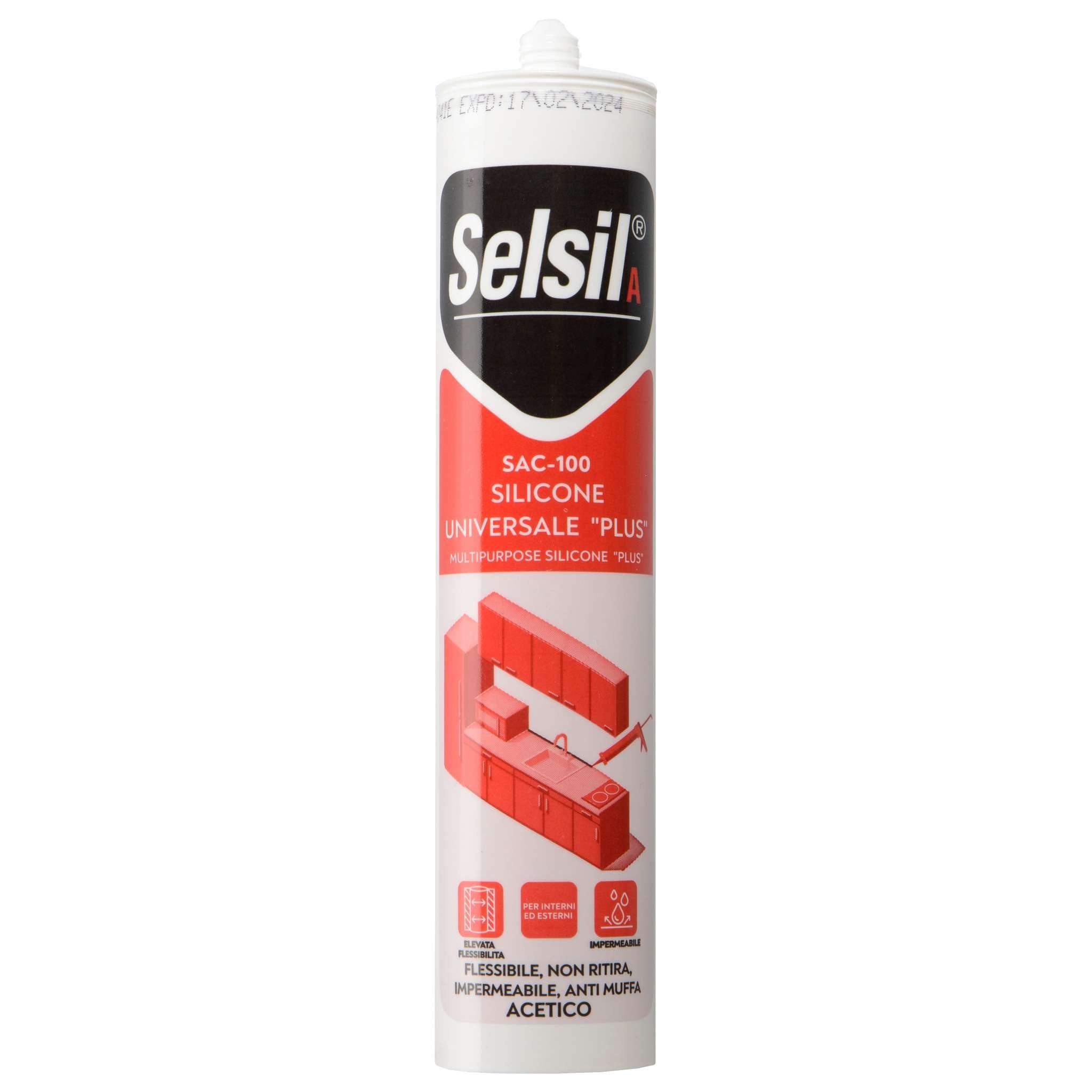 Selsil Silicone Acetico Plus Testa Moro 280 Ml Ral 8017 - 25 Pz
