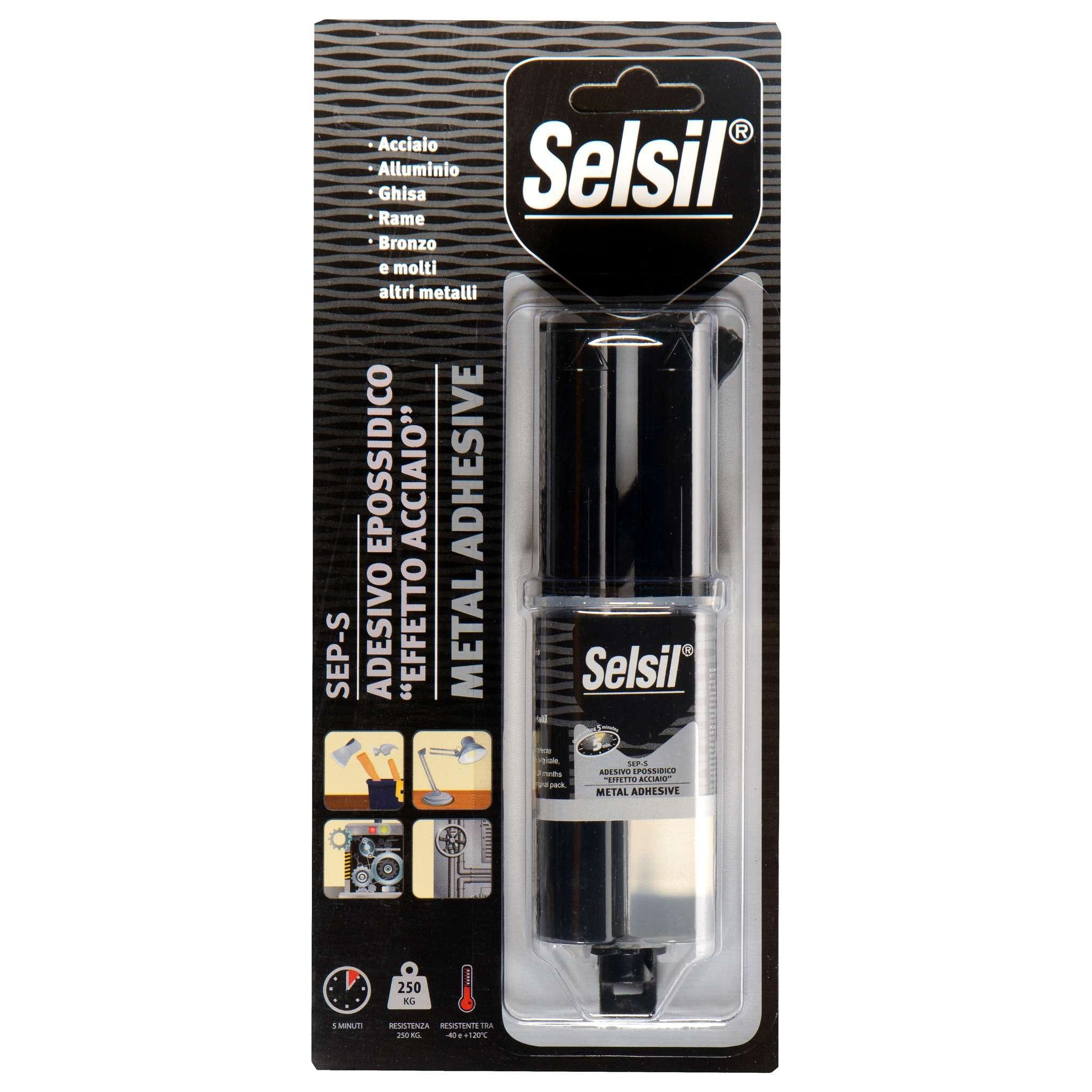 Selsil Adesivo Epossidico Effetto Acciaio 28 G - 12 Pz