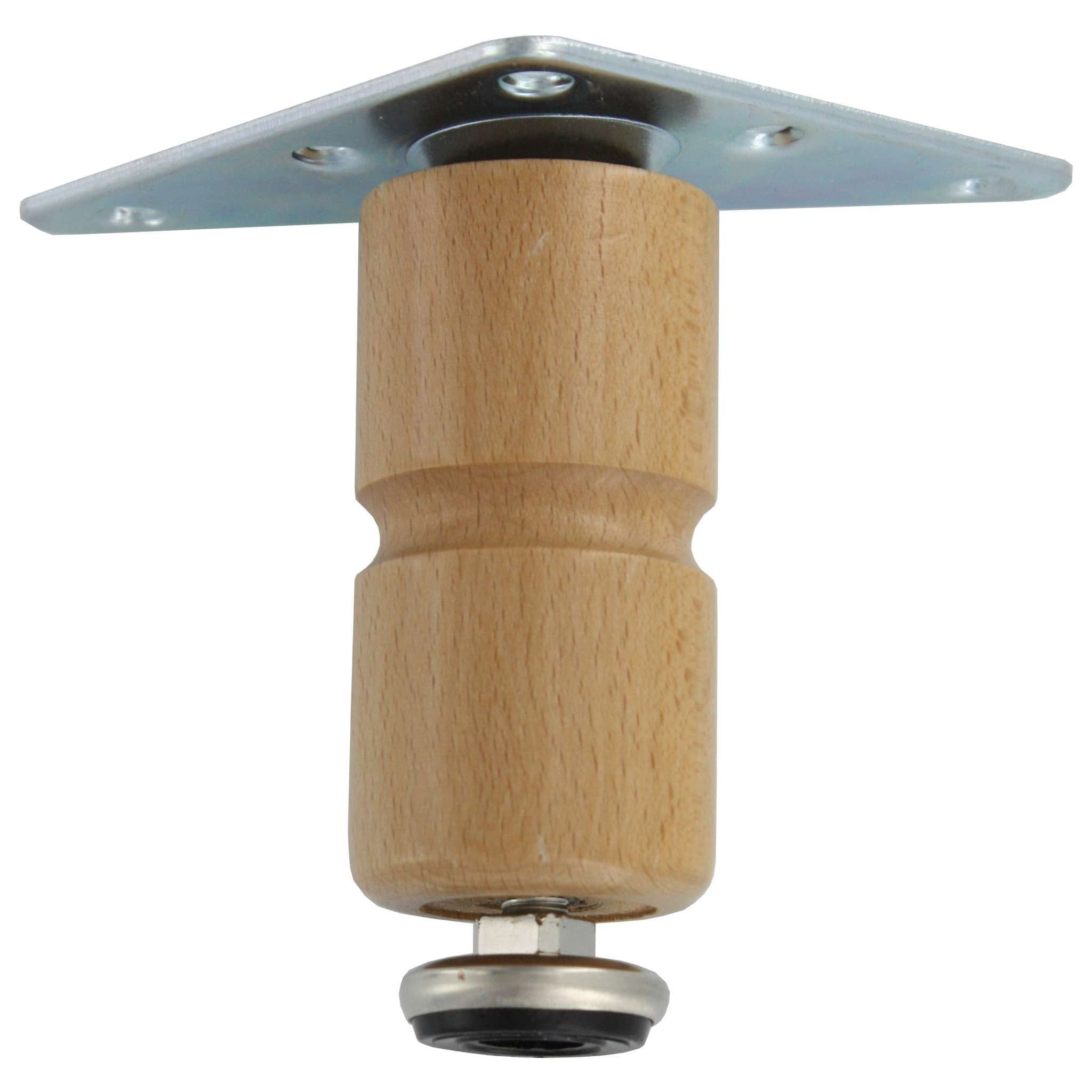 Piedino Regolabile Legno 100 Mm Chiaro 4 Pz - 2 Bl