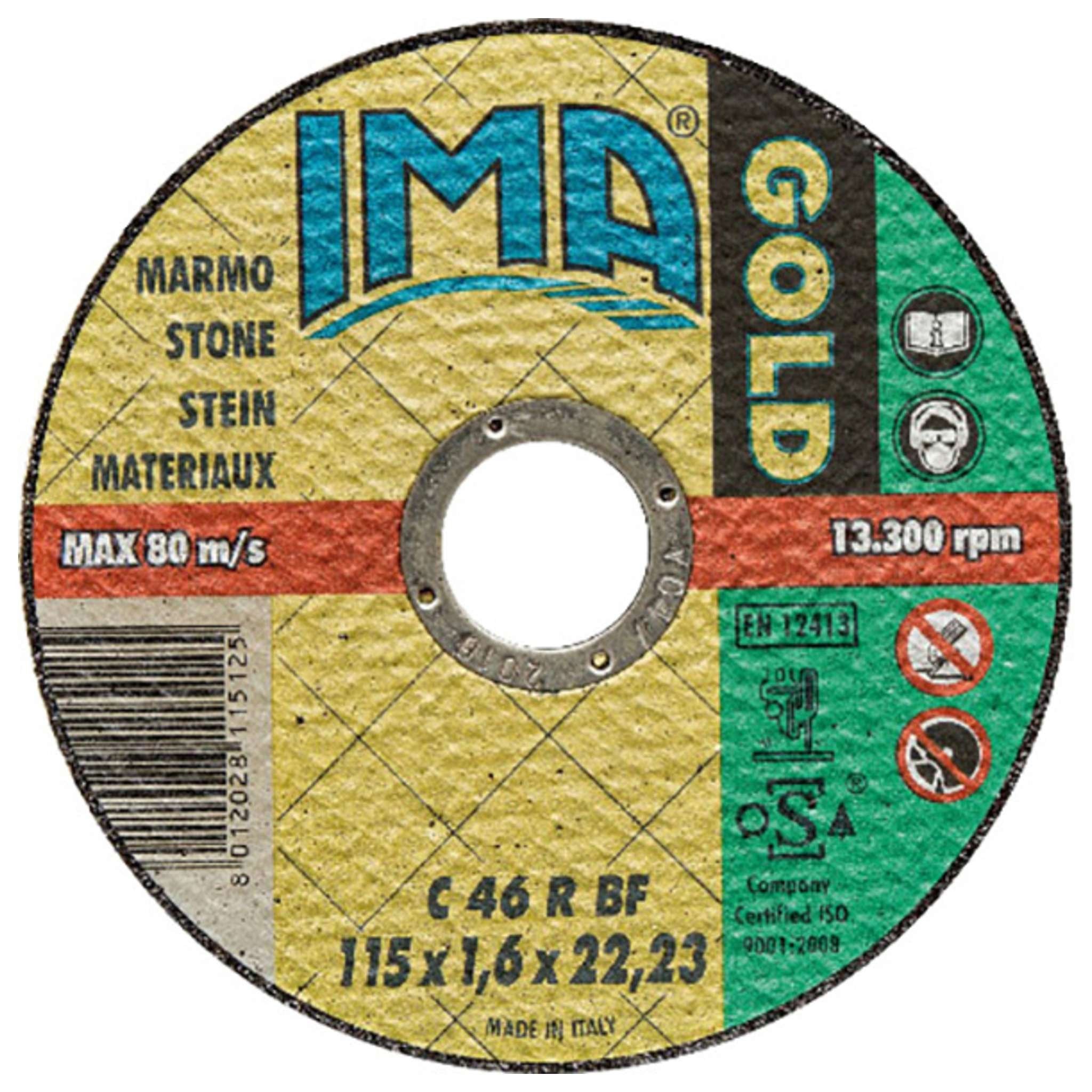 Ima Disco Per Marmo Gold Piano D 115X1,6 Mm - 50 Pz