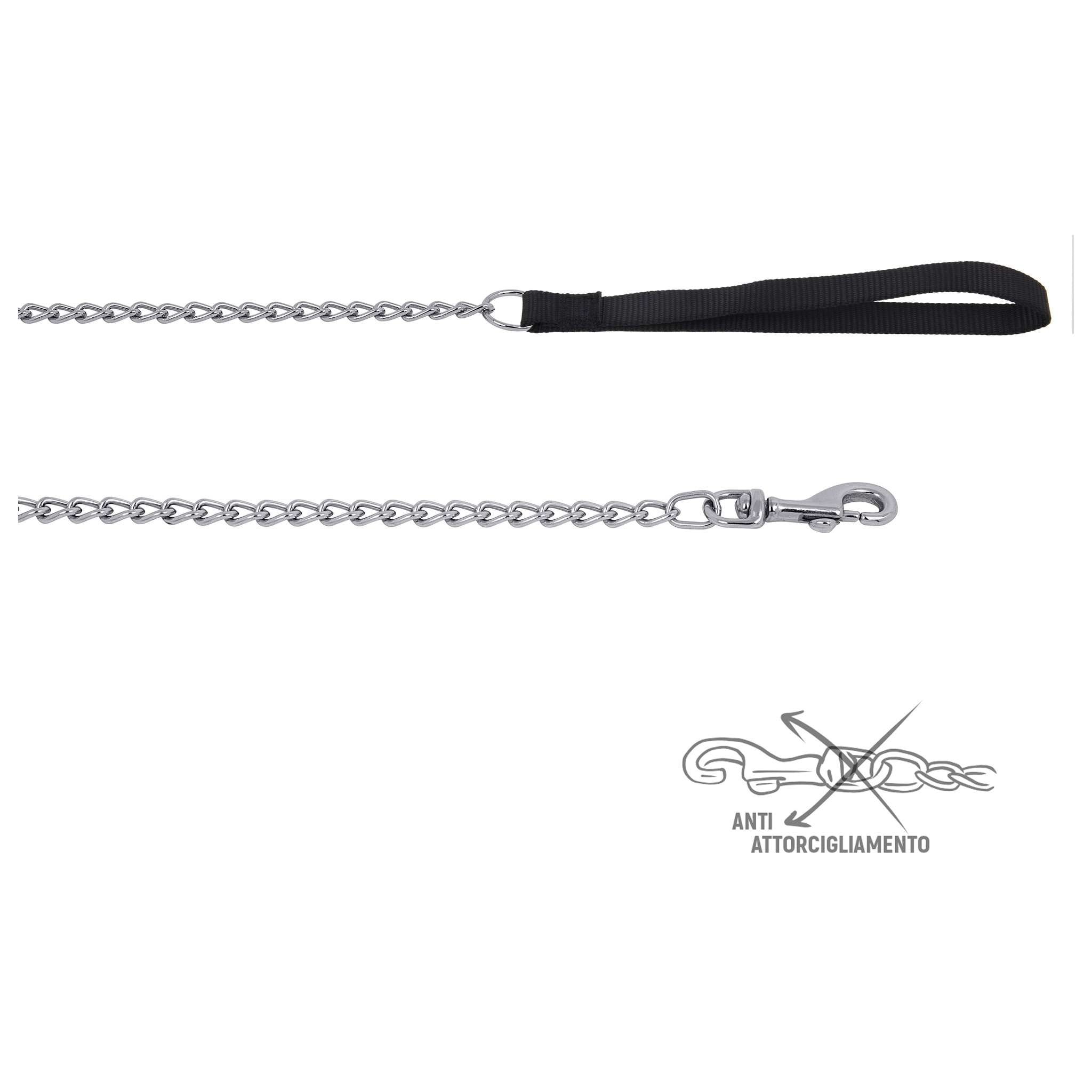 Zoov Guinzaglio Nylon Cm.120 Nero Con Catena - 12 Pz