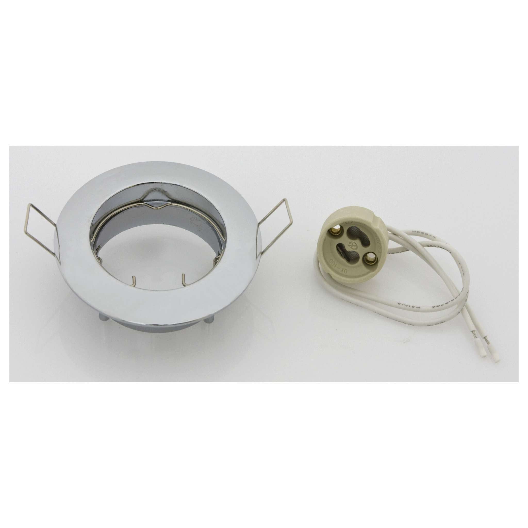 Faretti Da Incasso Fisso Per Led Gu10 Cromo - 10 Pz