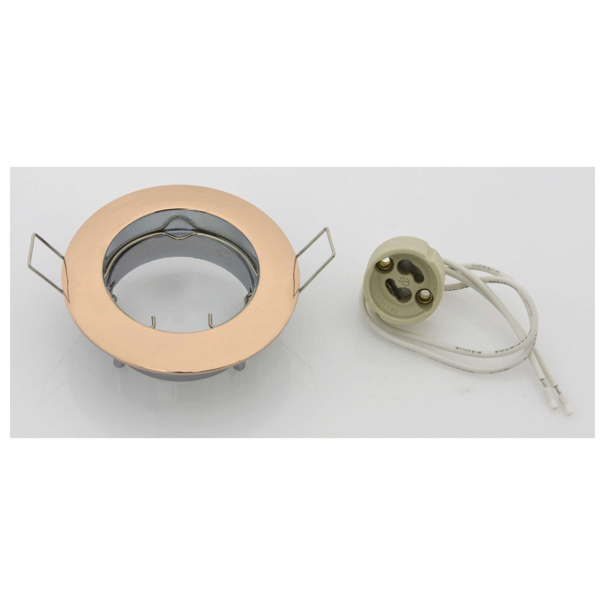 Faretti Da Incasso Fisso Per Led Gu10 Oro - 10 Pz