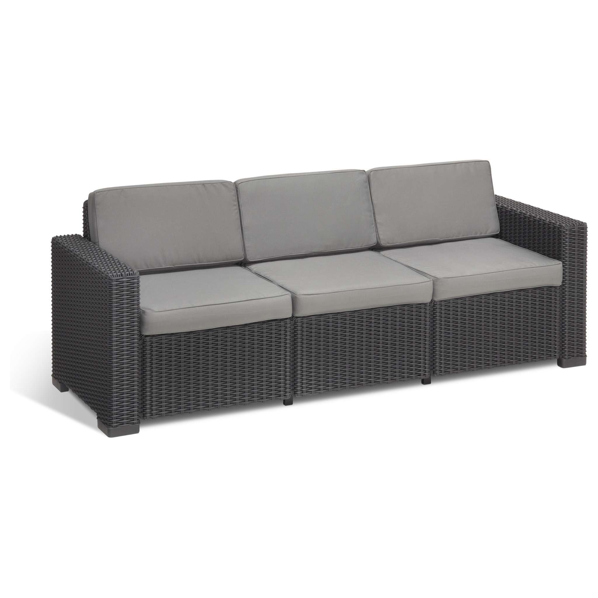 Allibert California Divano 3 P Con Cuscini Graphite