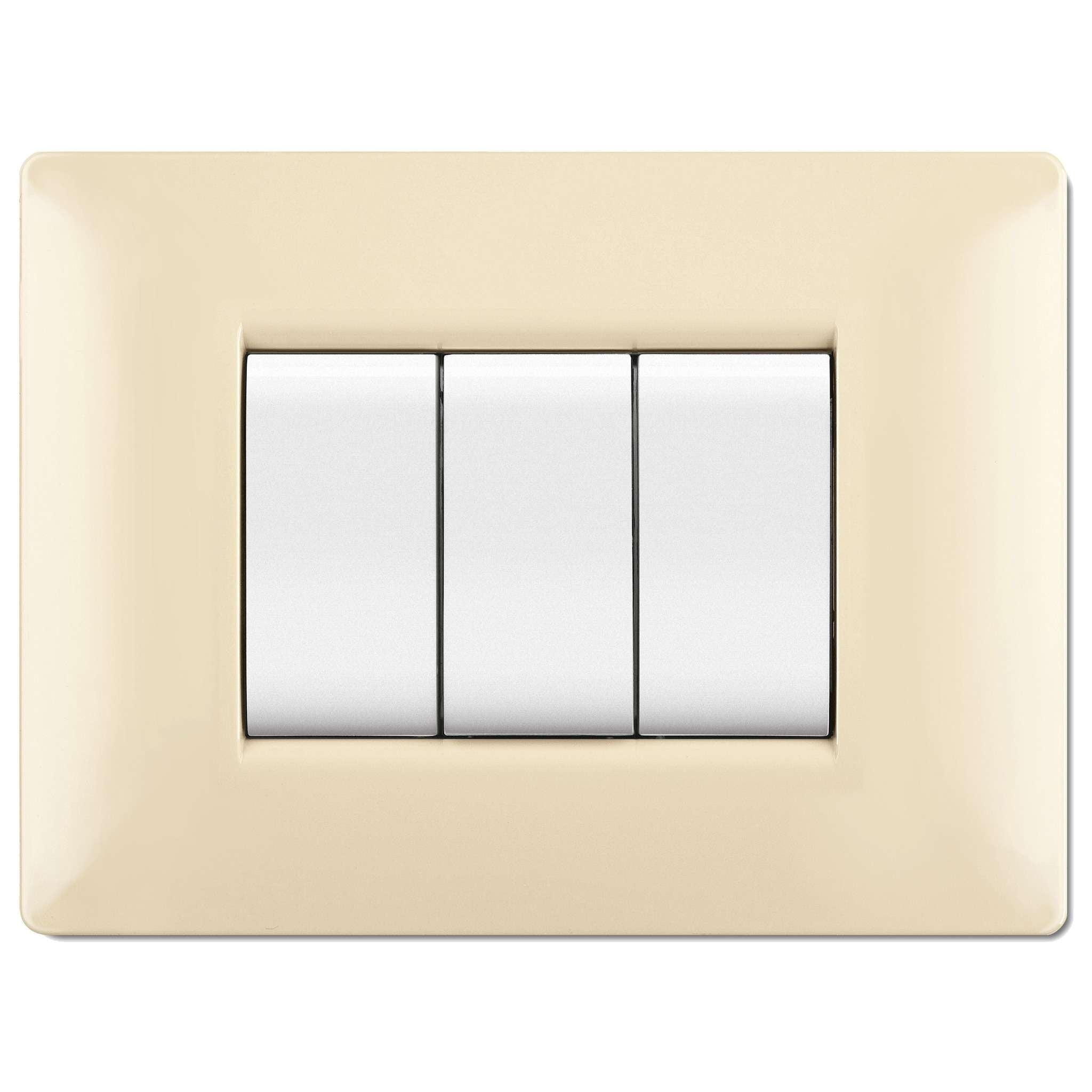 Placca Life Q Mod.Living Plas.Avorio 3P - 10 Pz