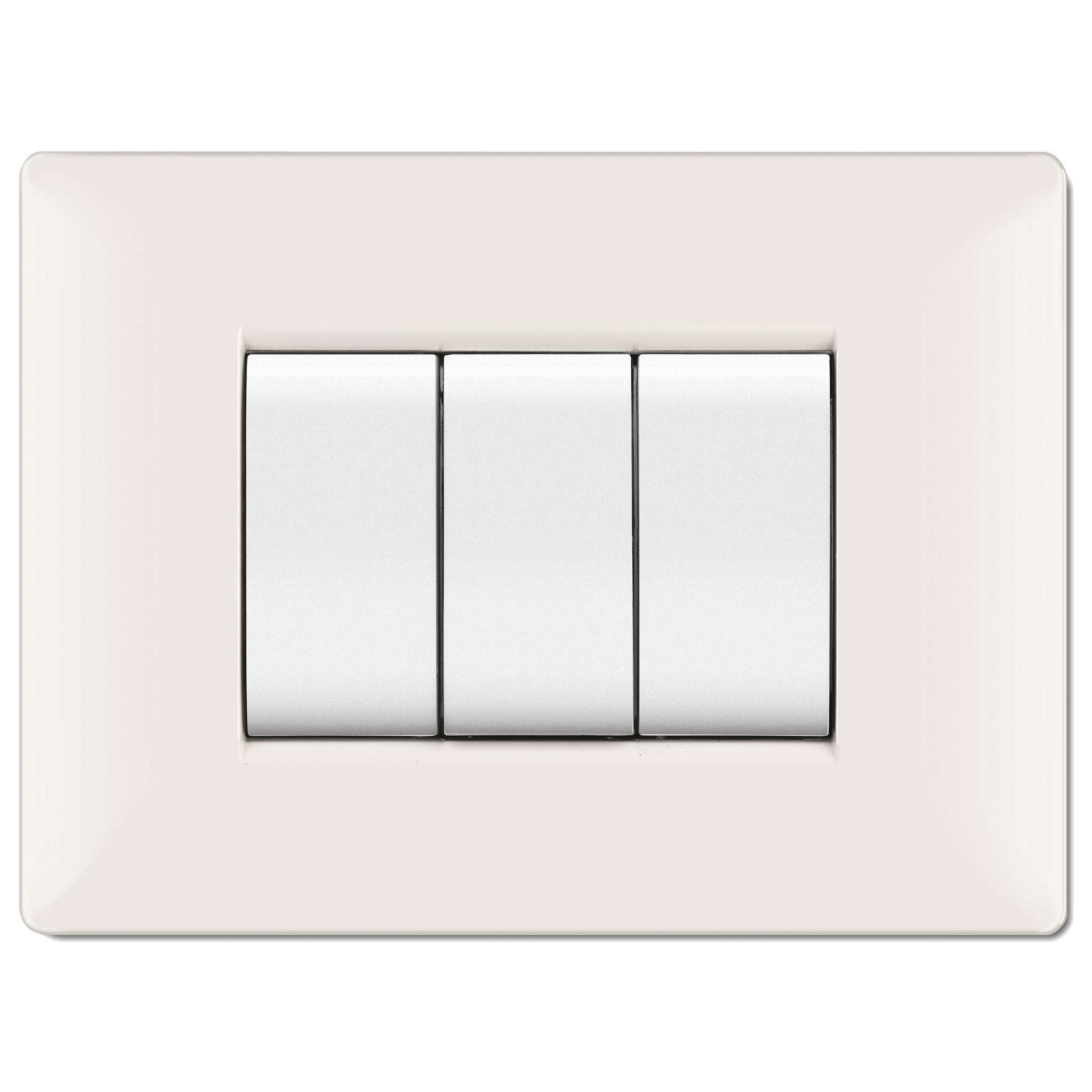 Placca Life Q Mod.Living Plas.Bianco 3P - 10 Pz