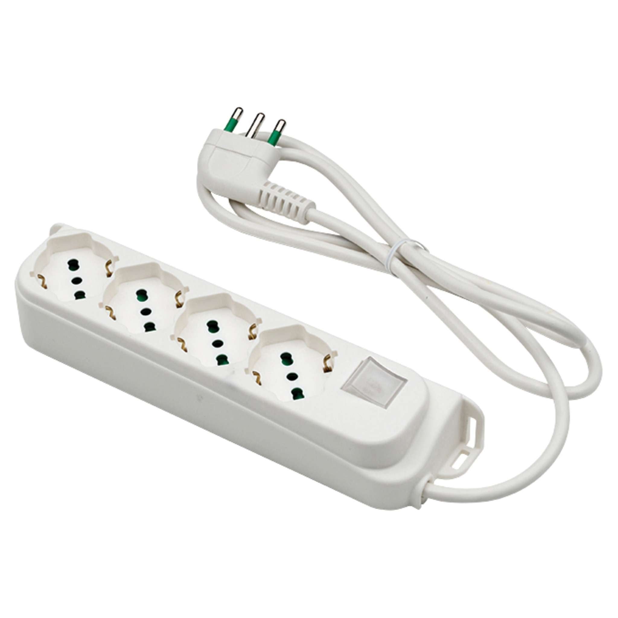 Fme Art.47.420 Multipresa 4 Prese Bipasso / Schuko + Interruttore