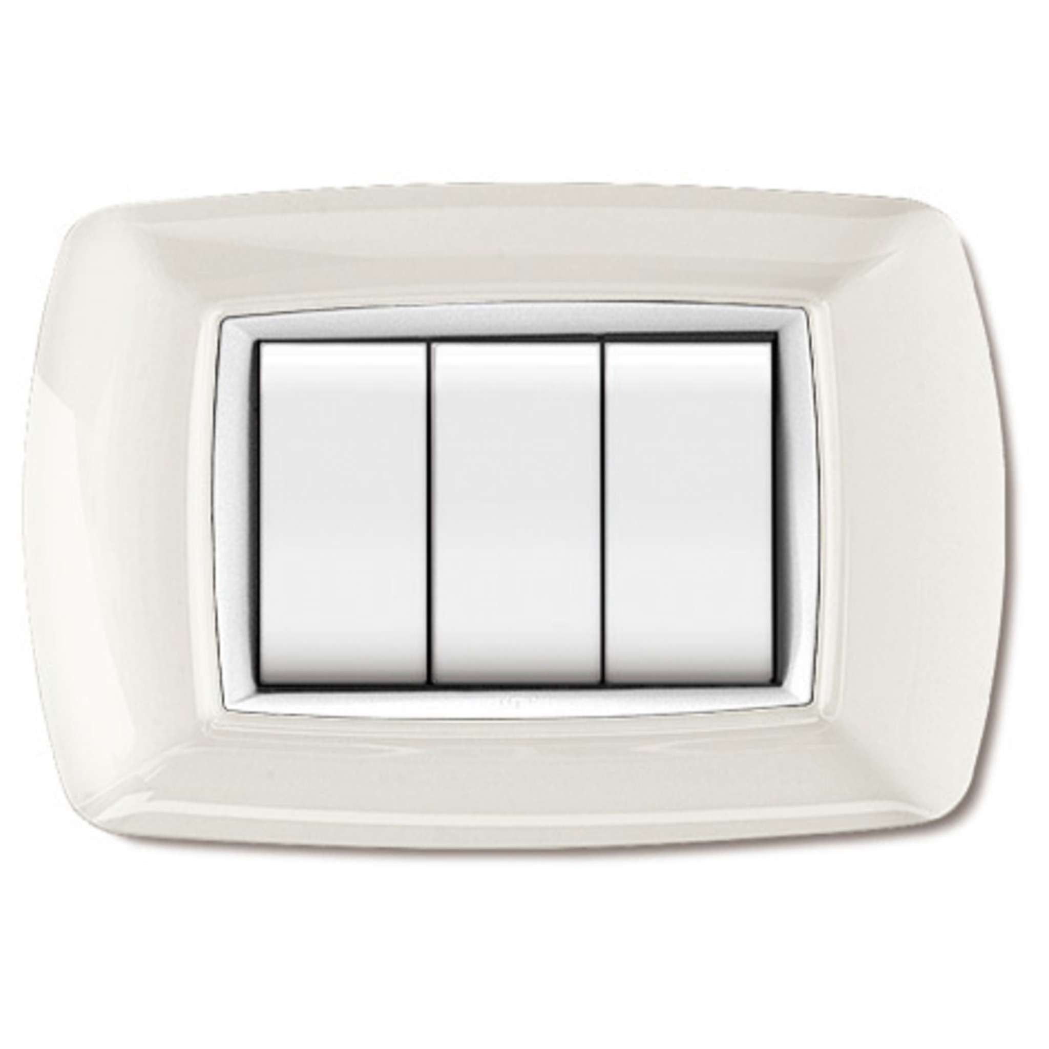 Placca Life Mod.Living Pl.Bianca 3P Cor.Bian. - 10 Pz