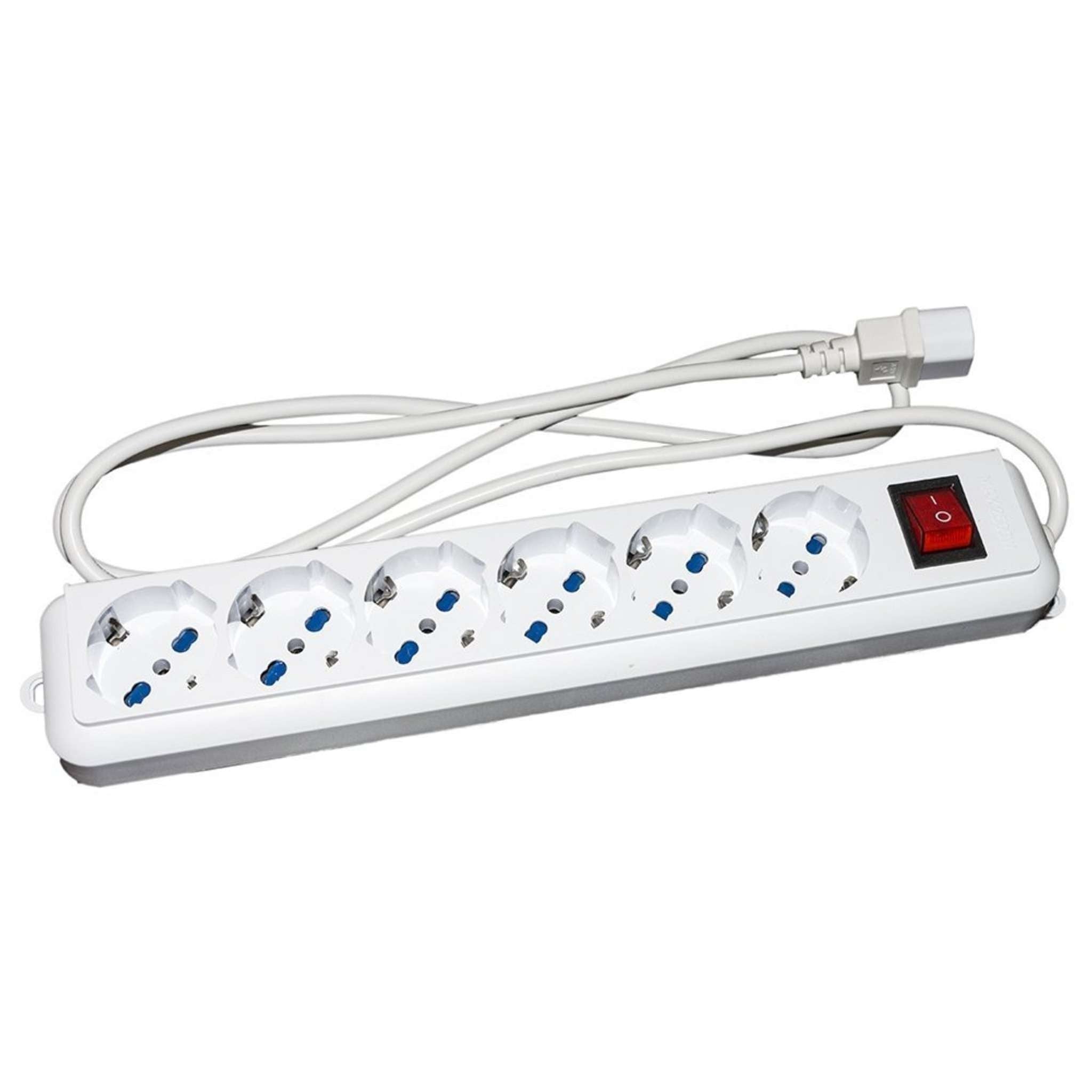 Presa Multipla Link 6 Schuko X Ups Spina Iec C14 Con Interrutt. Bianca