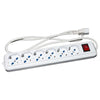 Presa Multipla Link 6 Schuko X Ups Spina Iec C14 Con Interrutt. Bianca