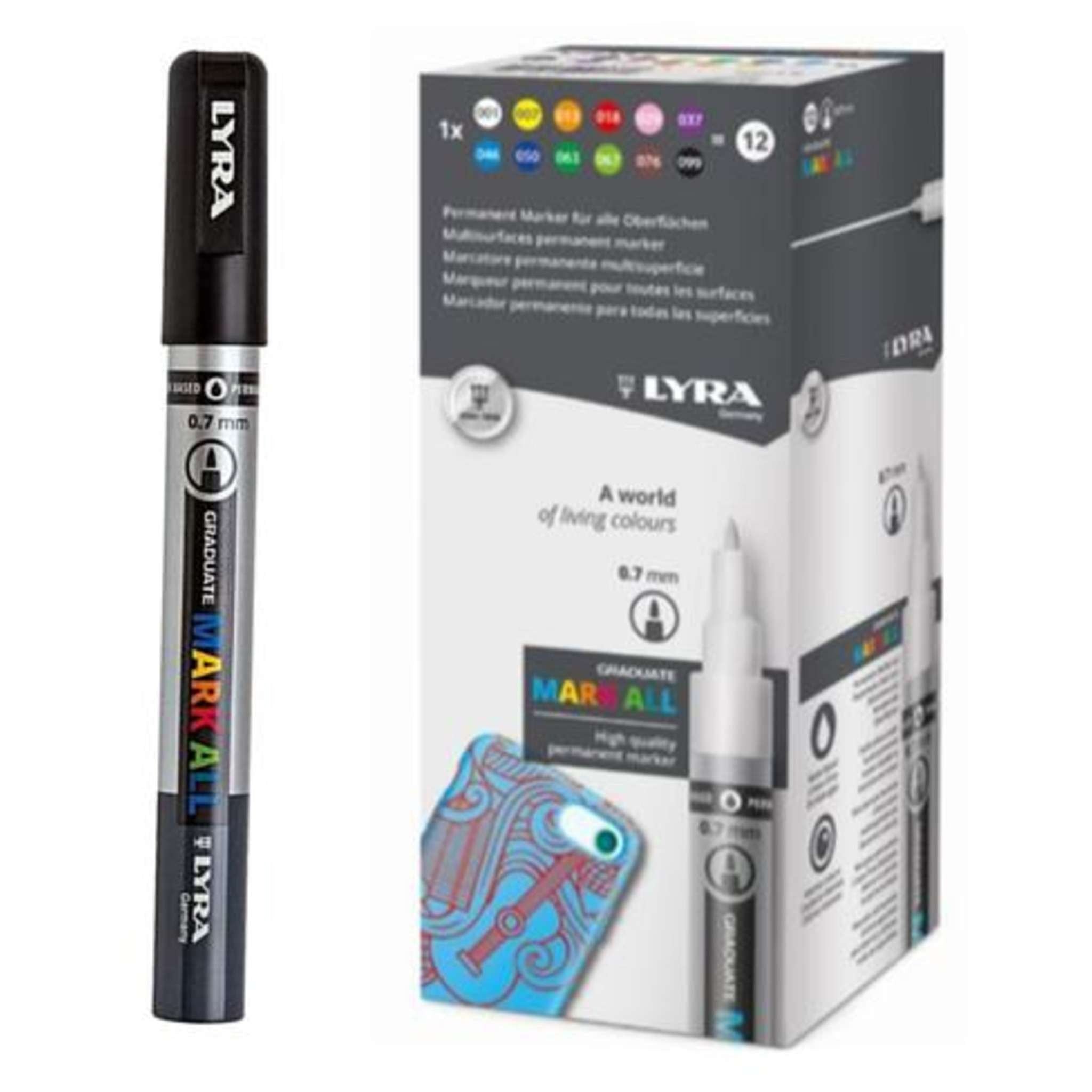 Lyra Mark All Punta Sottile 0.7Mm. Nero X6