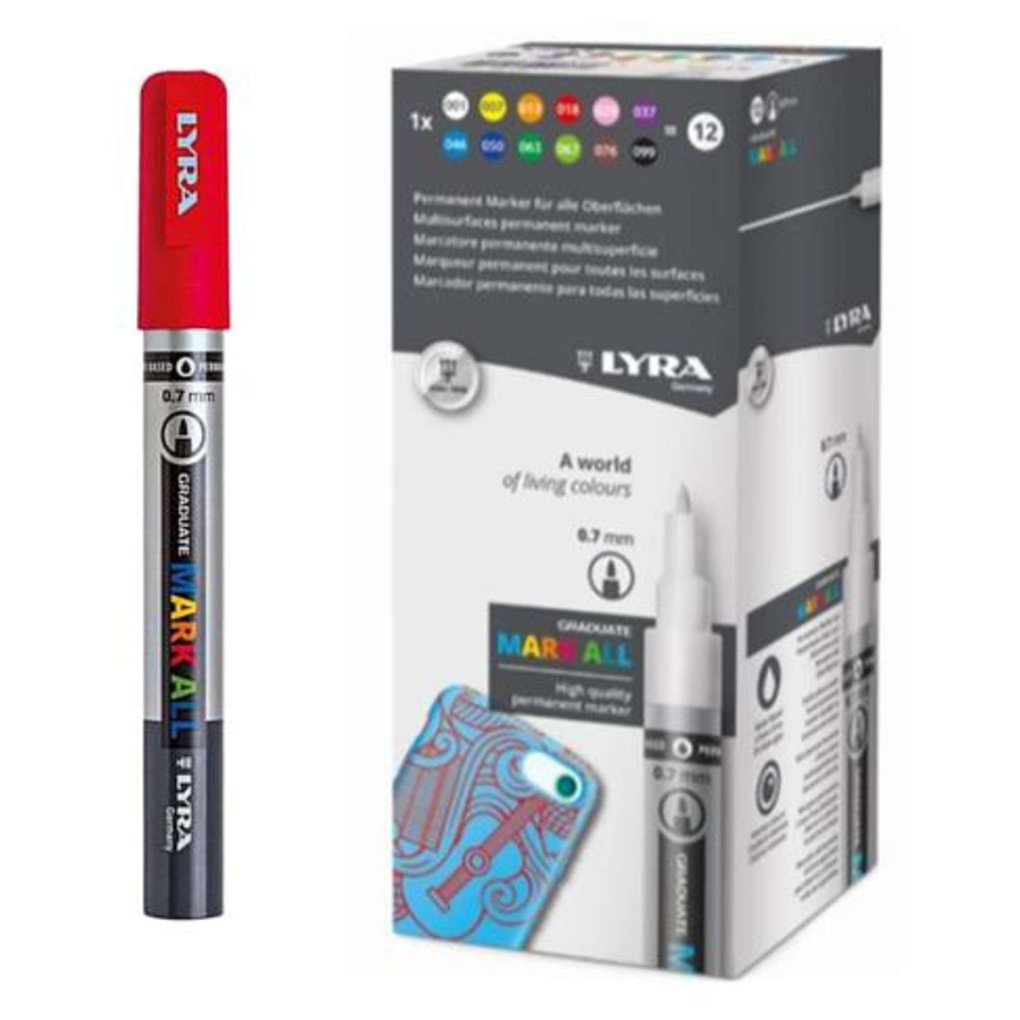 Lyra Mark All Punta Sottile 0.7Mm. Rosso X6