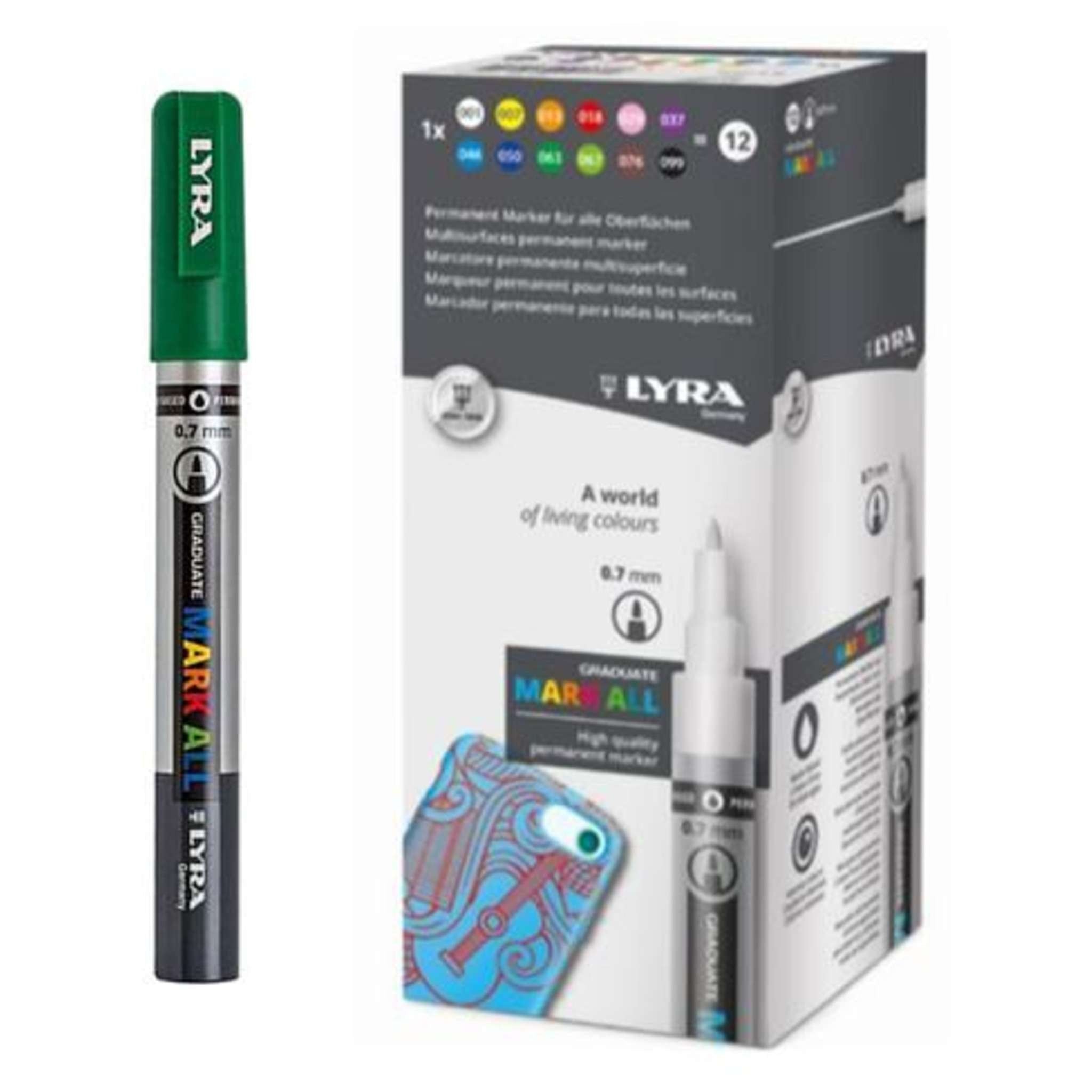 Lyra Mark All Punta Sottile 0.7Mm. Verde Smeraldo X6