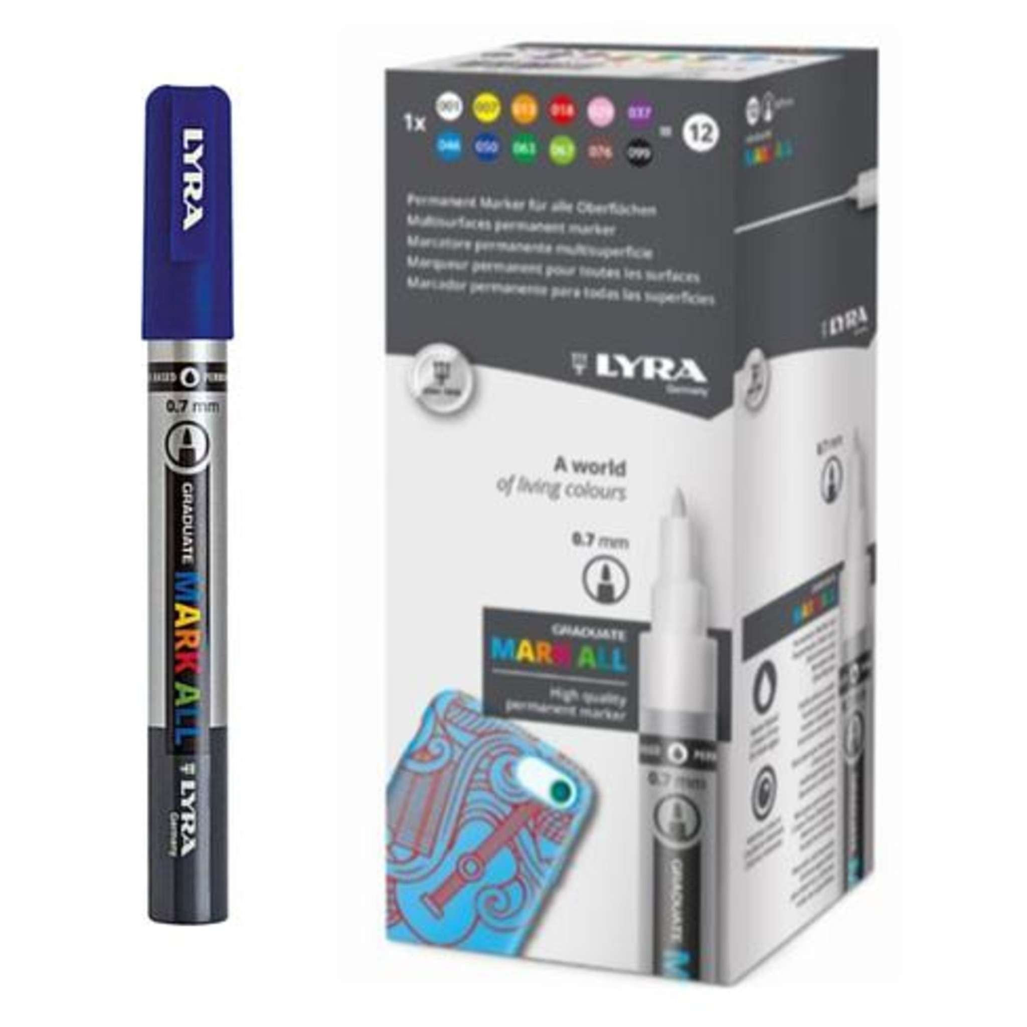 Lyra Mark All Punta Sottile 0.7Mm. Blu X6