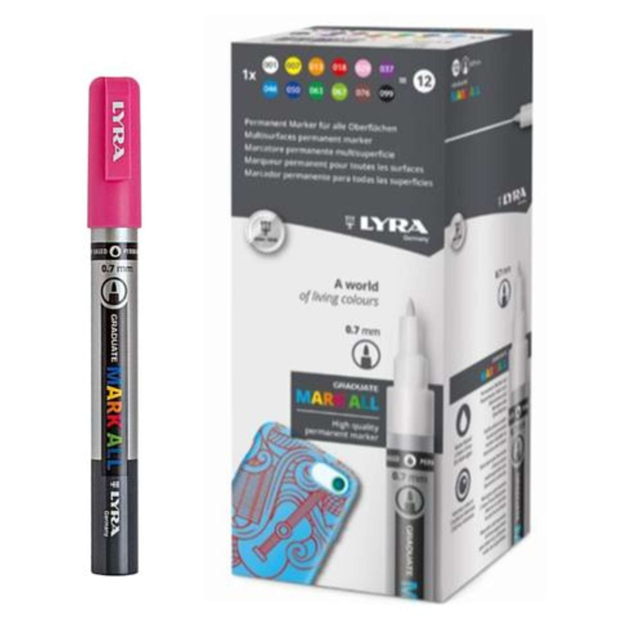 Confezione 6  Mark All Punta Sottile 0.7Mm. Rosa