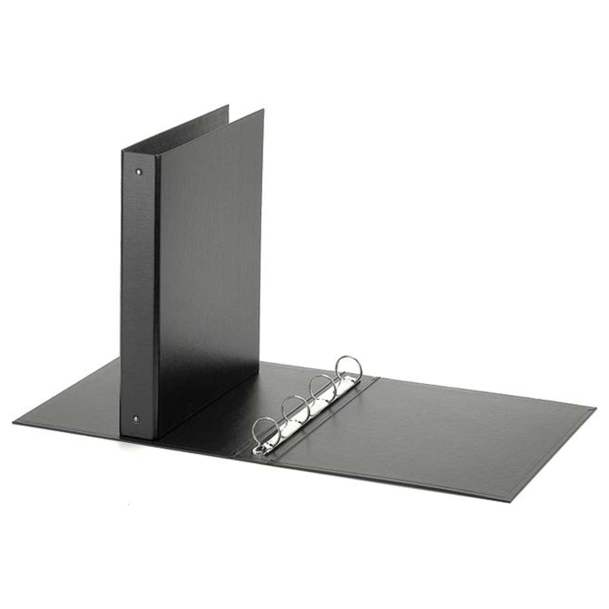 Raccoglitori Europa 22x30cm In Naturene(polipropilene) Nero Con Anima In Cartone 4 Anelli Tondi 30mm