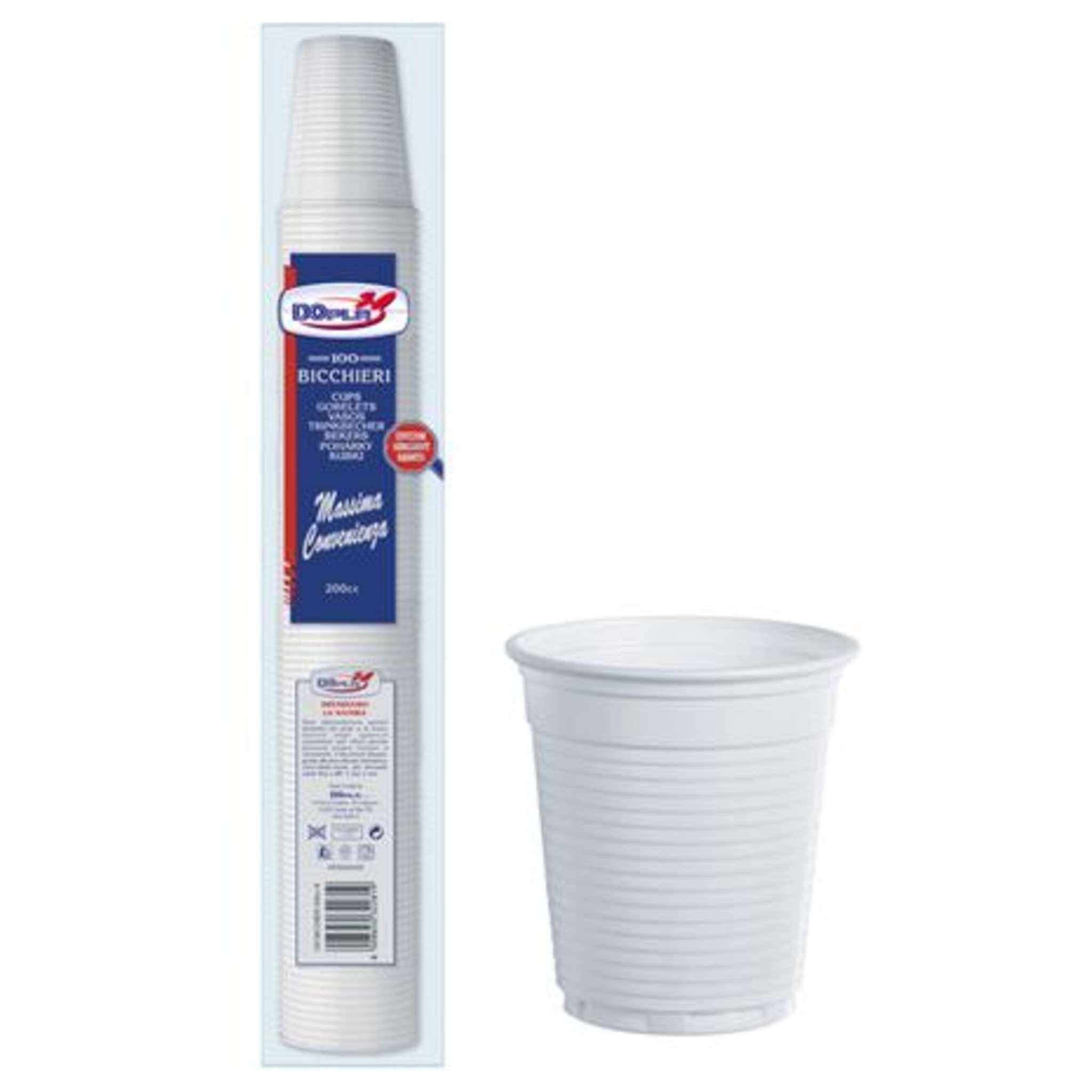 Confezione 100 Bicchieri Monouso cc 200