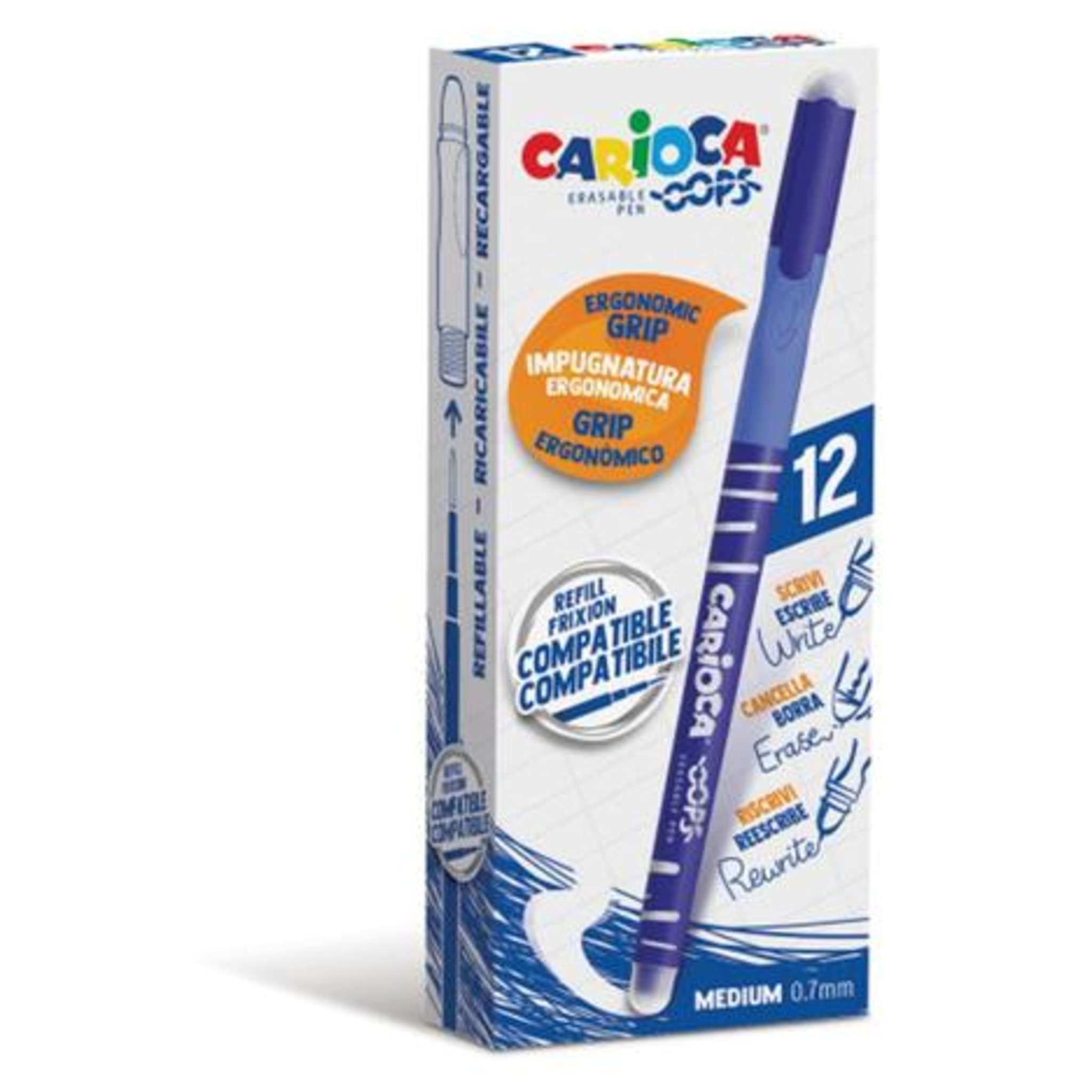 Confezione 12 Penne Cancellabile Blu Oops