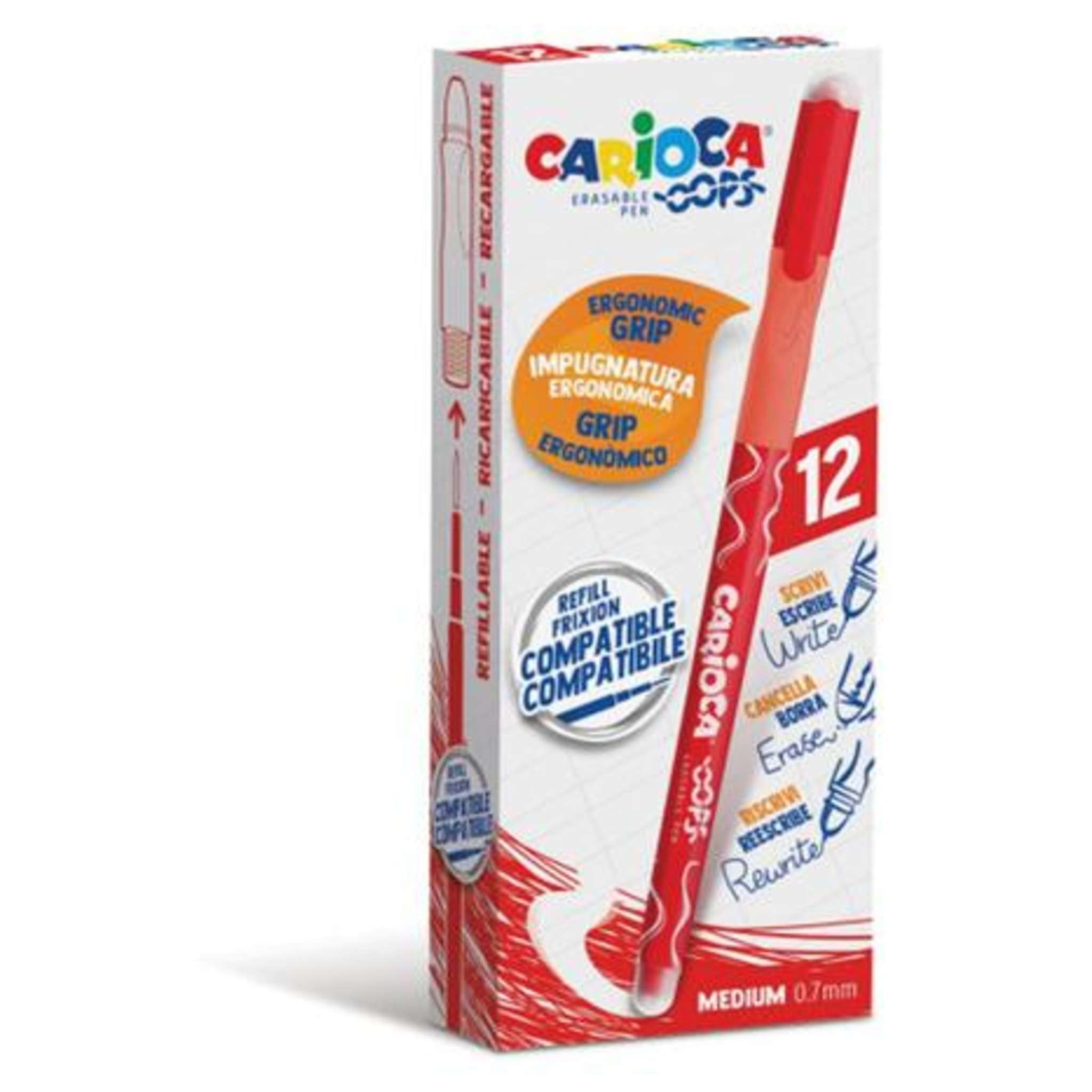 Confezione 12 Penne Cancellabile Rosso Oops