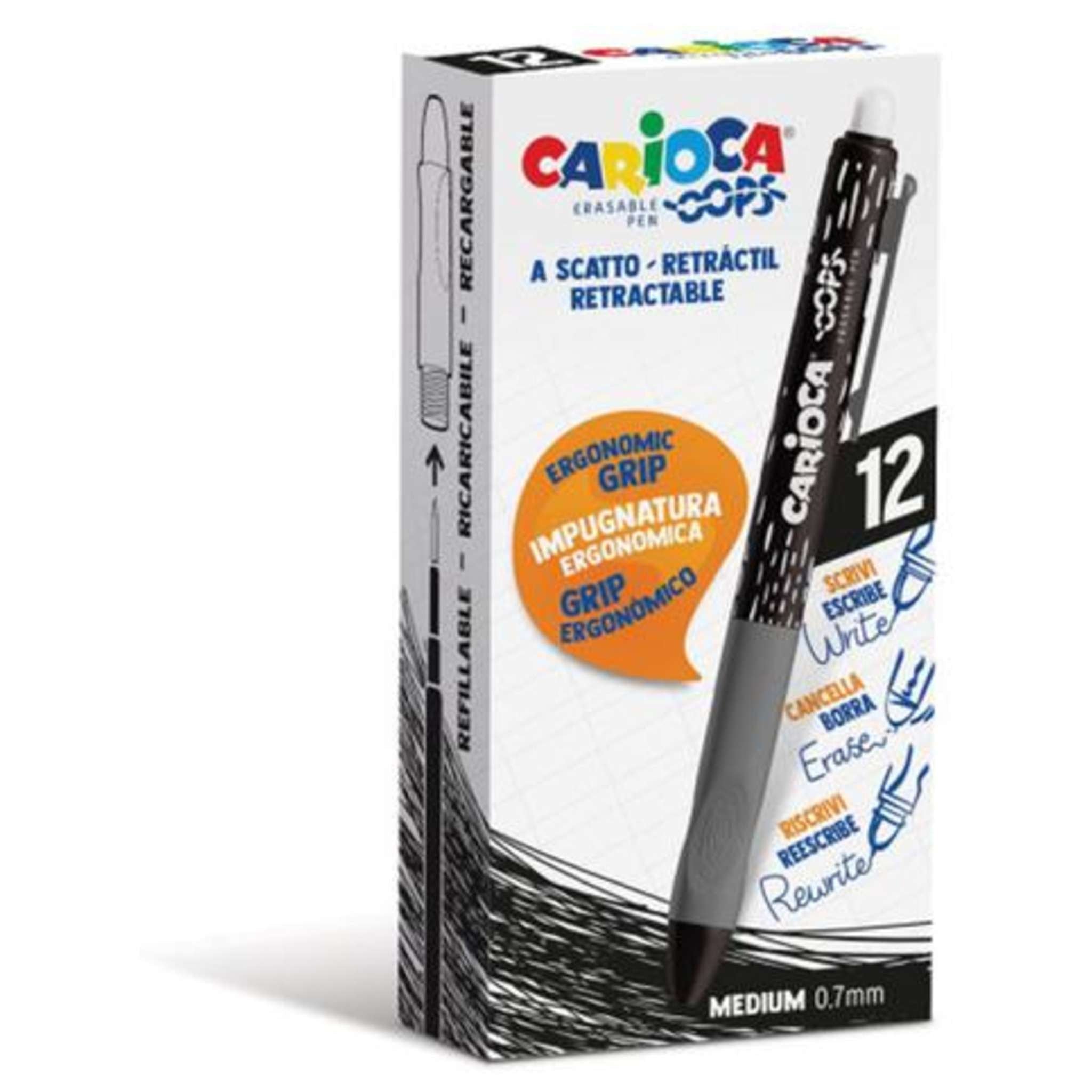 Penna Oops Scatto Retractable  Nero 43043 X12