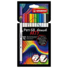 Pennarello Premium con punta a pennello per linee spesse e sottili -  Pen 68 brush - ARTY - Astuccio da 12 - Colori assortiti